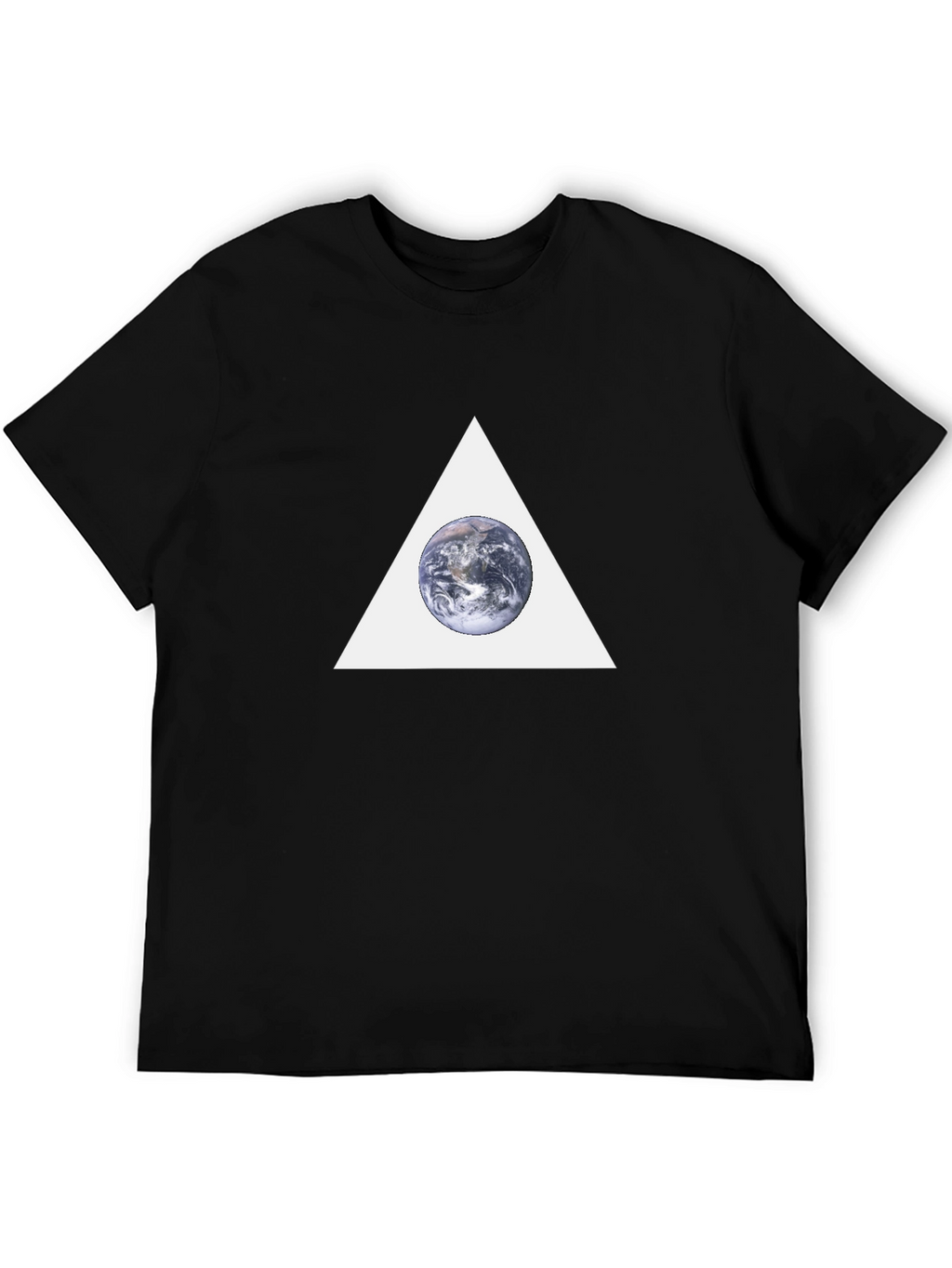 Earth in Triangle Graphic T-Shirt - Black