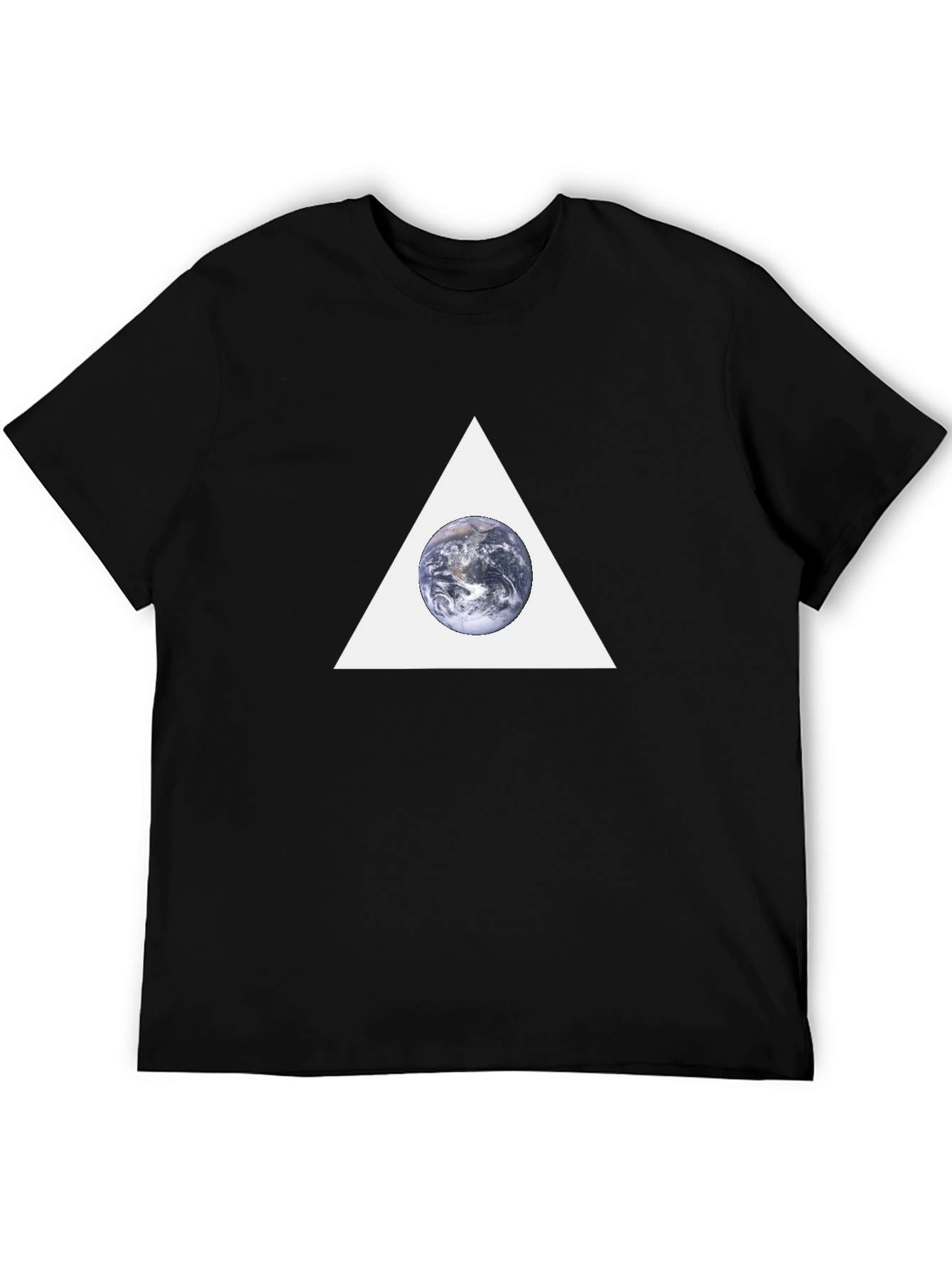 Earth in Triangle Graphic T-Shirt - Black