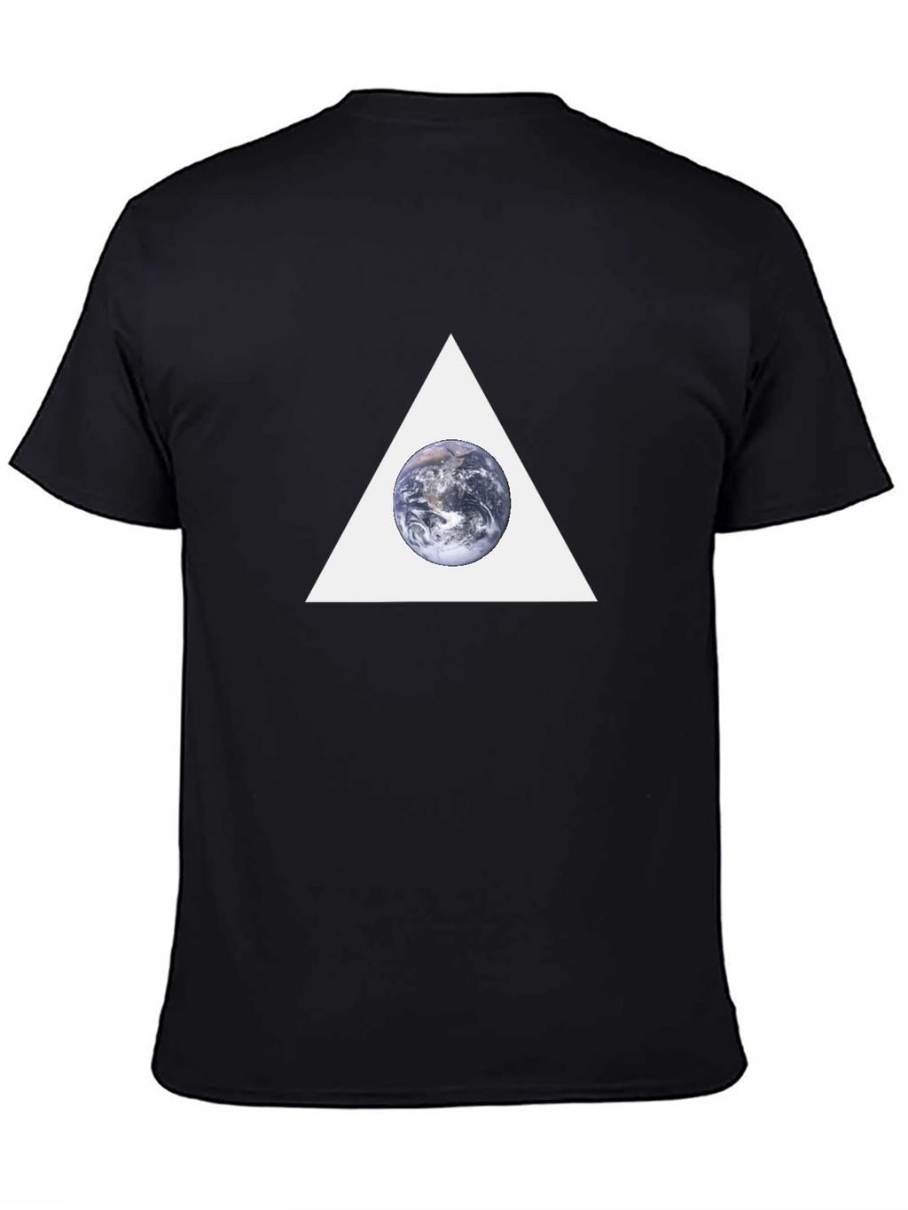Earth in Triangle Graphic T-Shirt - Black