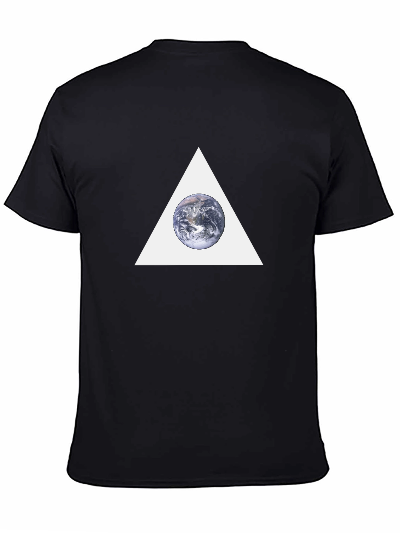 Earth in Triangle Graphic T-Shirt - Black