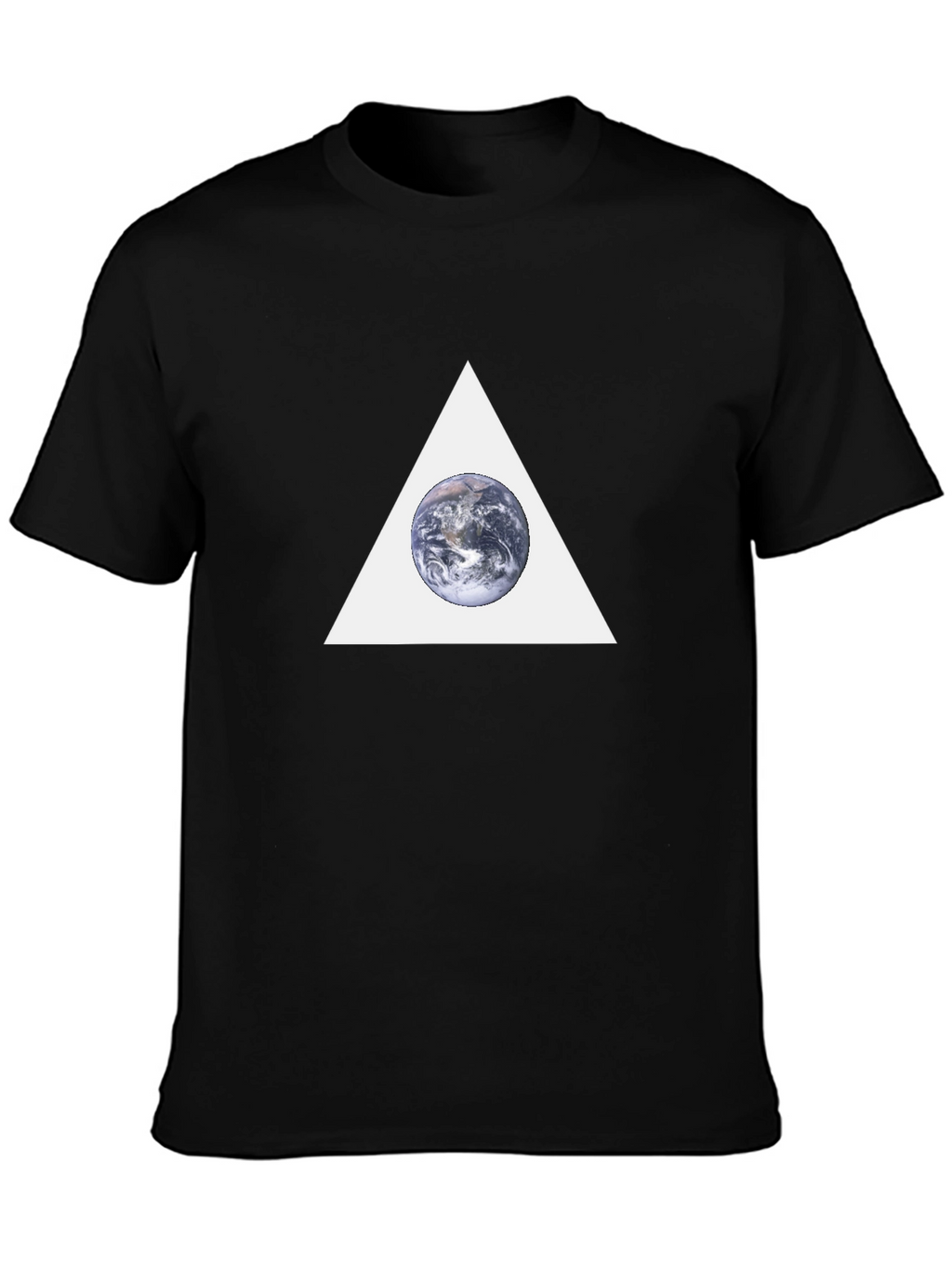 Earth in Triangle Graphic T-Shirt - Black
