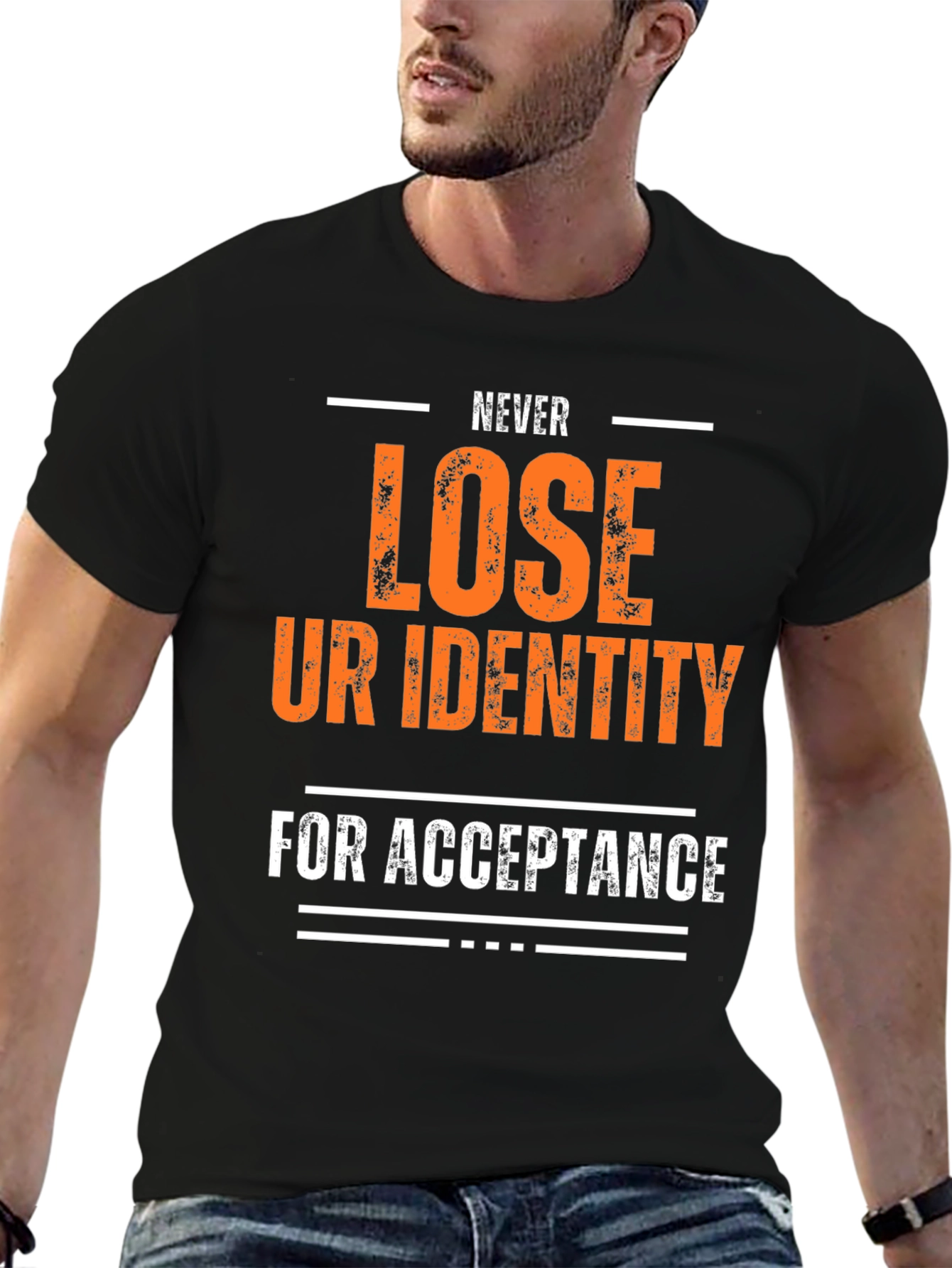 Inspirational Graphic T-Shirt - Never Lose Identity