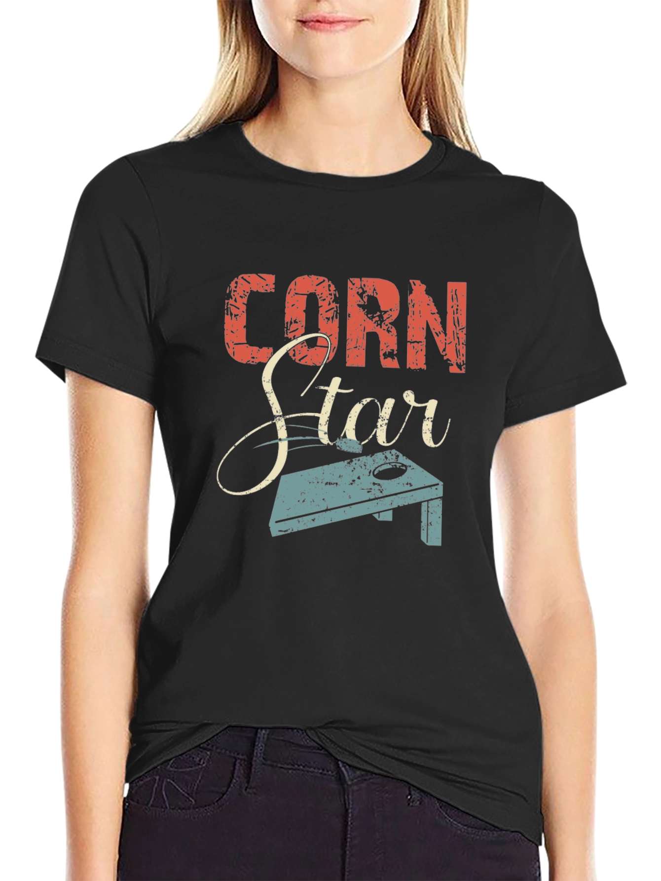 Corn Star Graphic Tee - Cornhole Fan Shirt