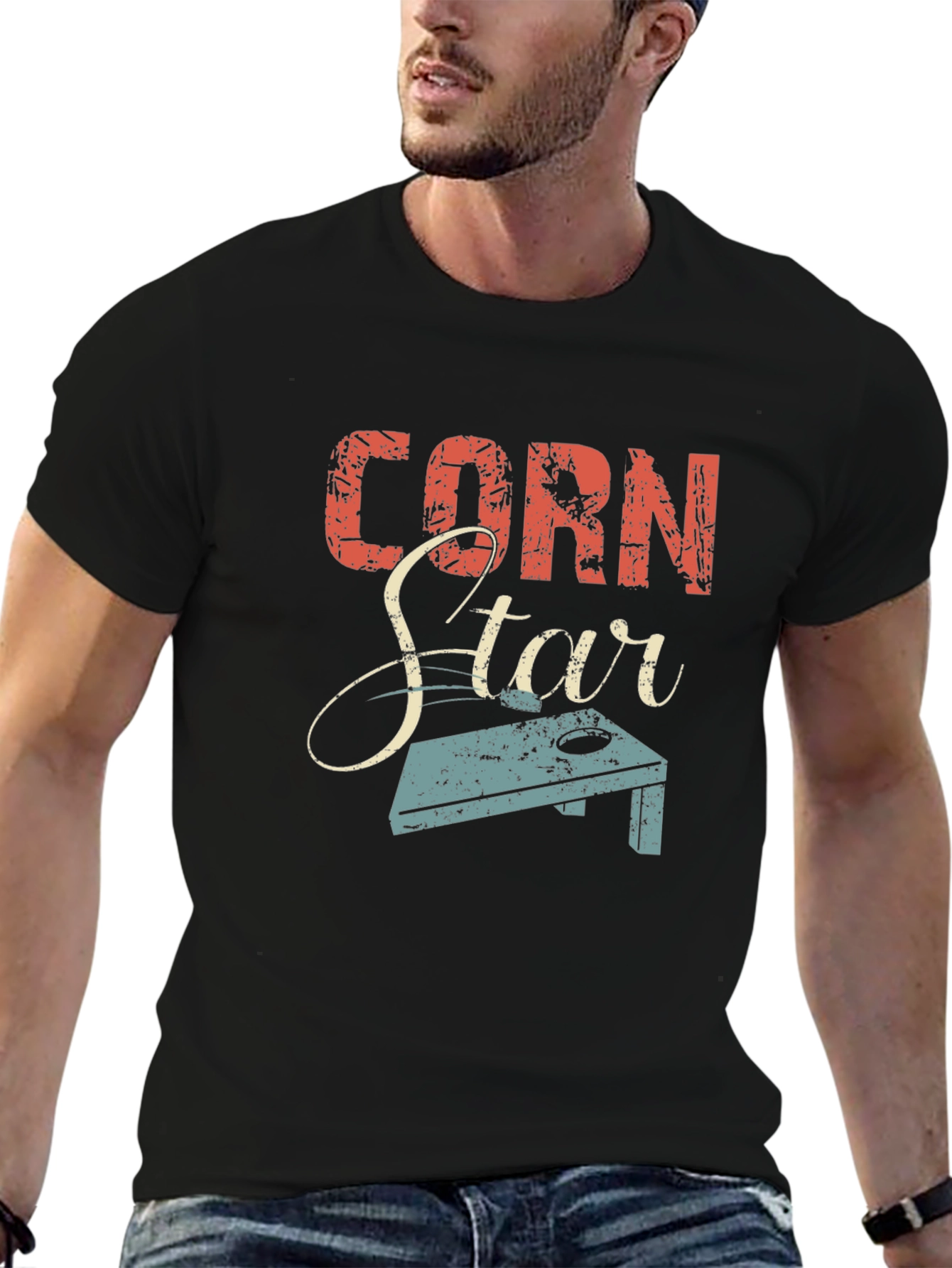 Corn Star Graphic Tee - Cornhole Fan Shirt
