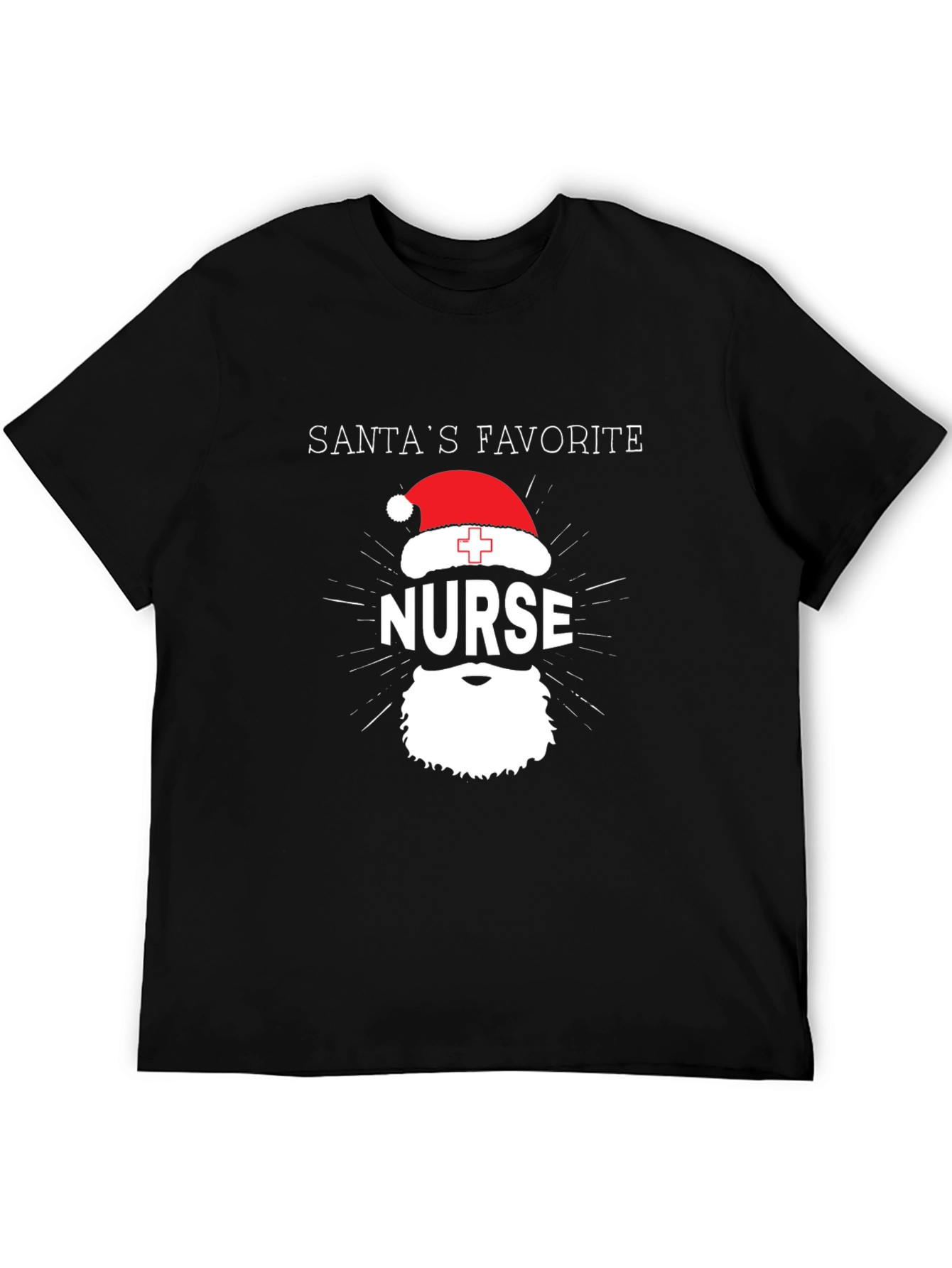 Santas Favorite Nurse T-Shirt - Christmas Holiday Tee