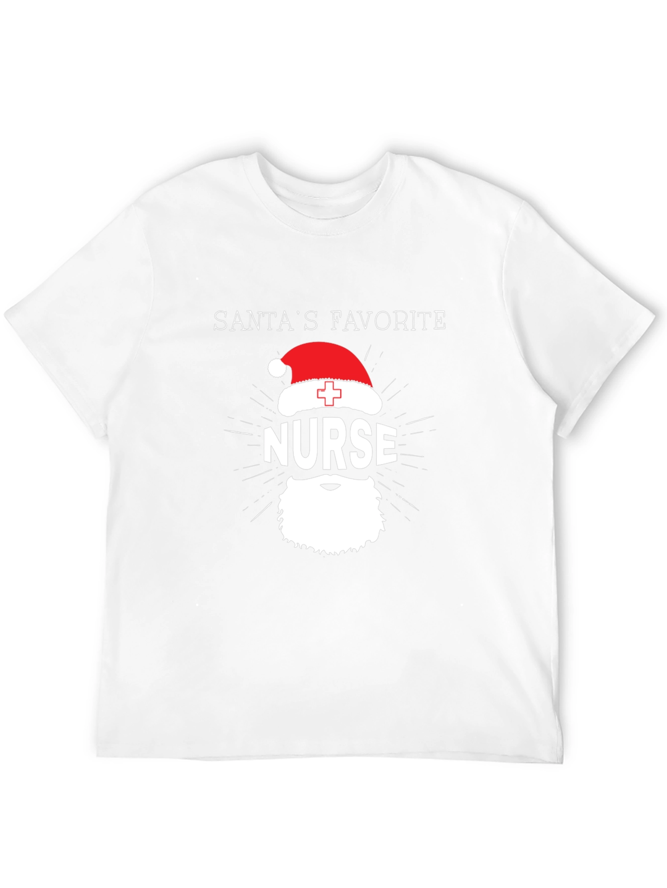 Santas Favorite Nurse T-Shirt - Christmas Holiday Tee