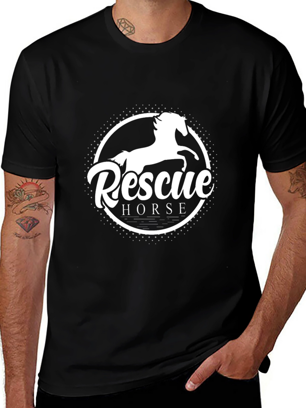 Rescue Horse Graphic T-Shirt - Black