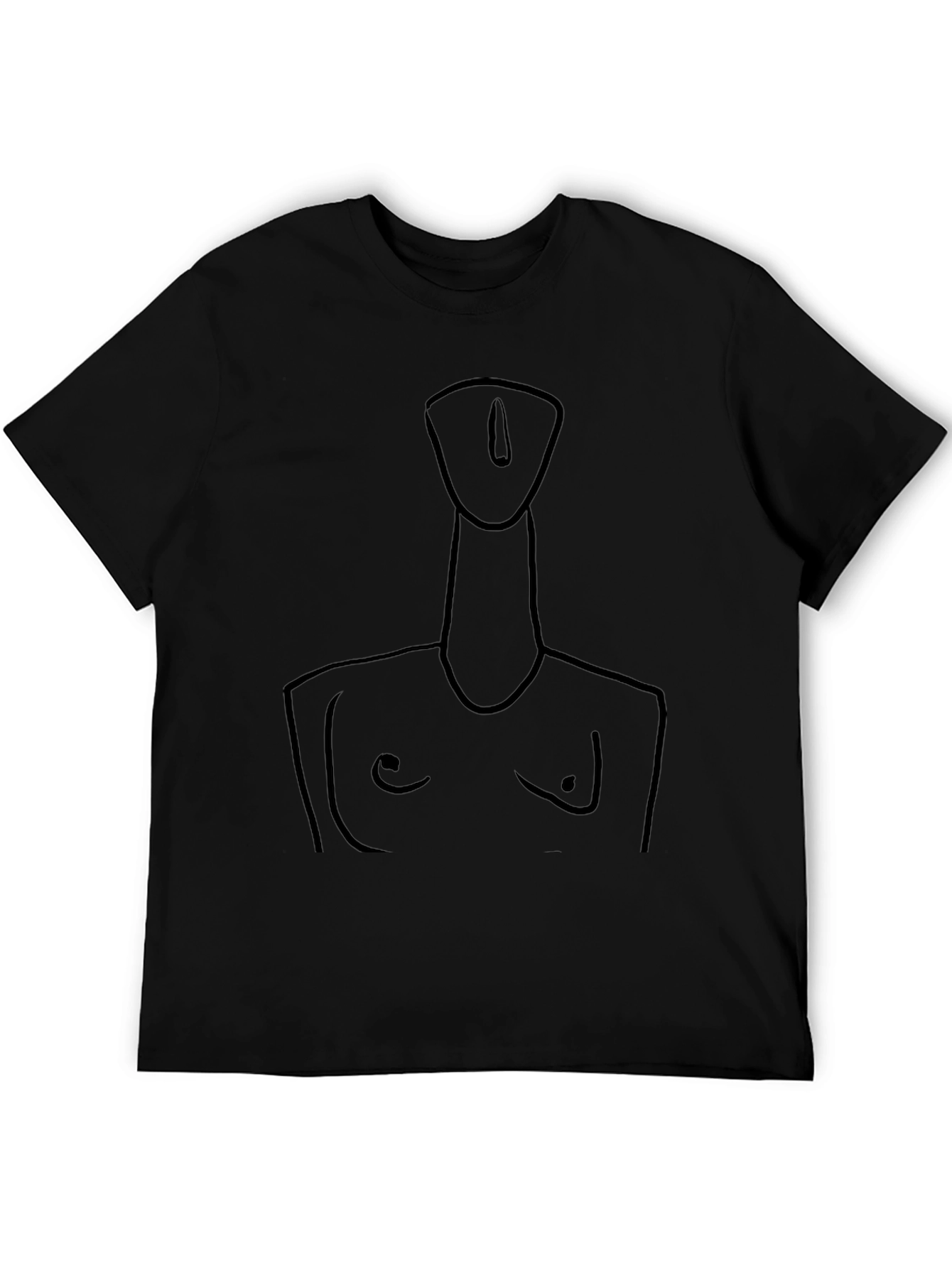 Abstract Line Art Tee - Modern Black T-Shirt