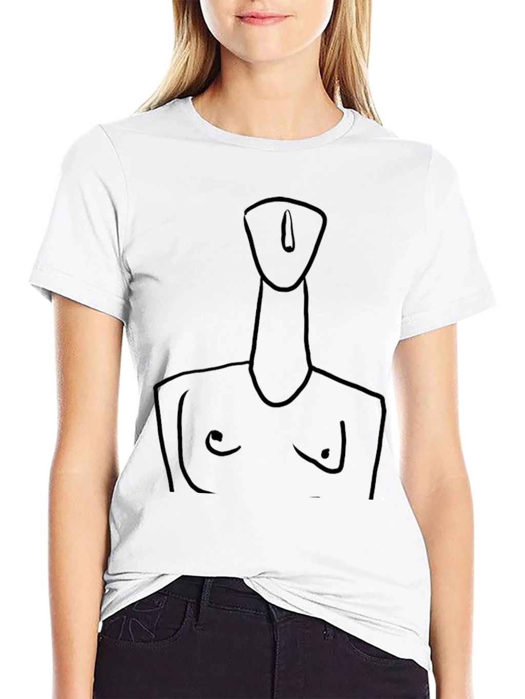 Abstract Line Art Tee - Modern Black T-Shirt