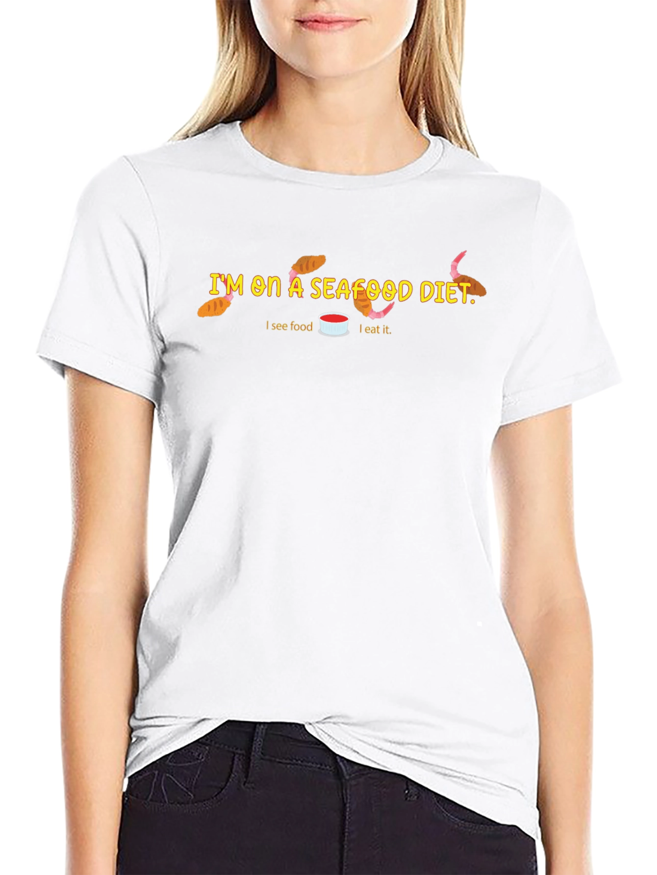 Seafood Diet Funny Graphic T-Shirt