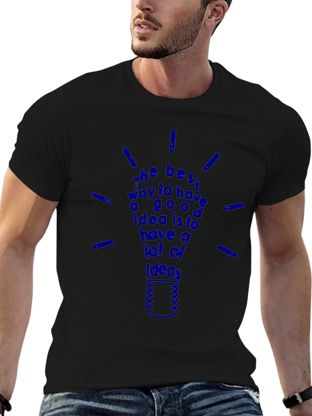 Ideas Lightbulb Graphic T-Shirt - Inspiring Design