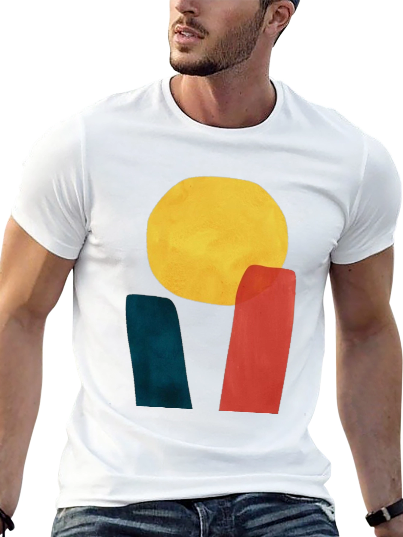 Abstract Sun Graphic Tee - Modern Art T-Shirt