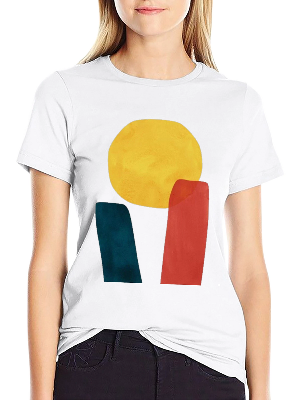 Abstract Sun Graphic Tee - Modern Art T-Shirt
