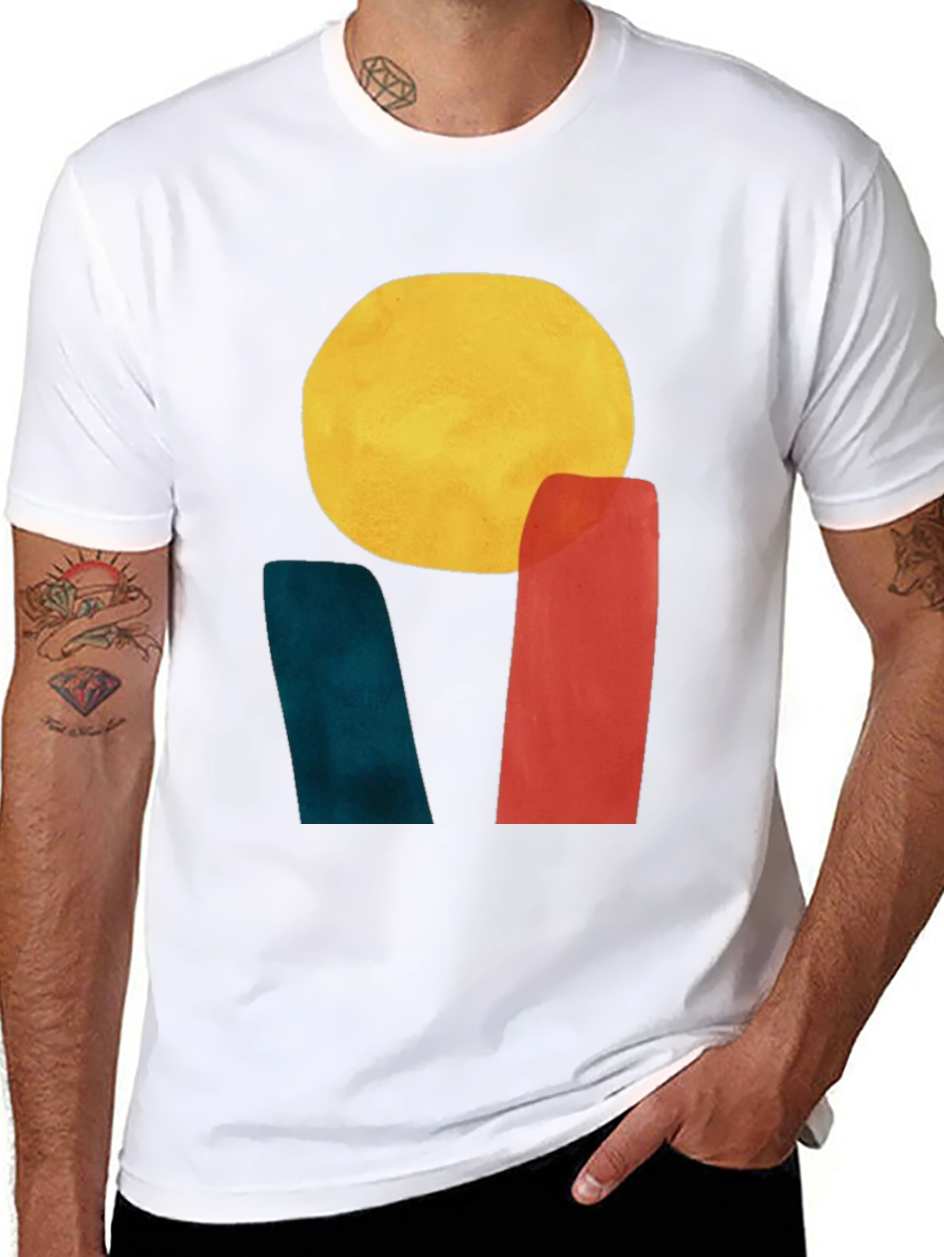 Abstract Sun Graphic Tee - Modern Art T-Shirt