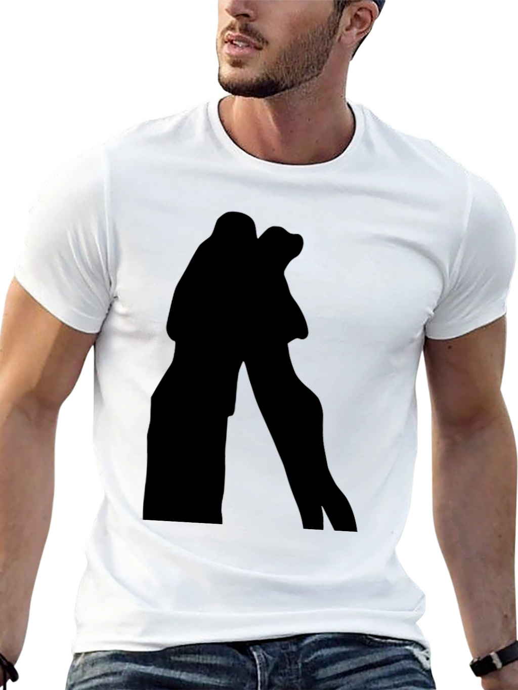 Silhouette Couple Black T-Shirt