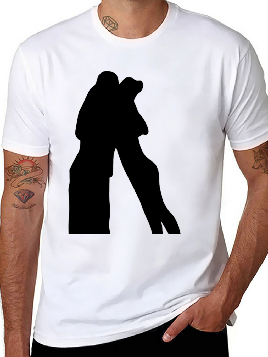 Silhouette Couple Black T-Shirt