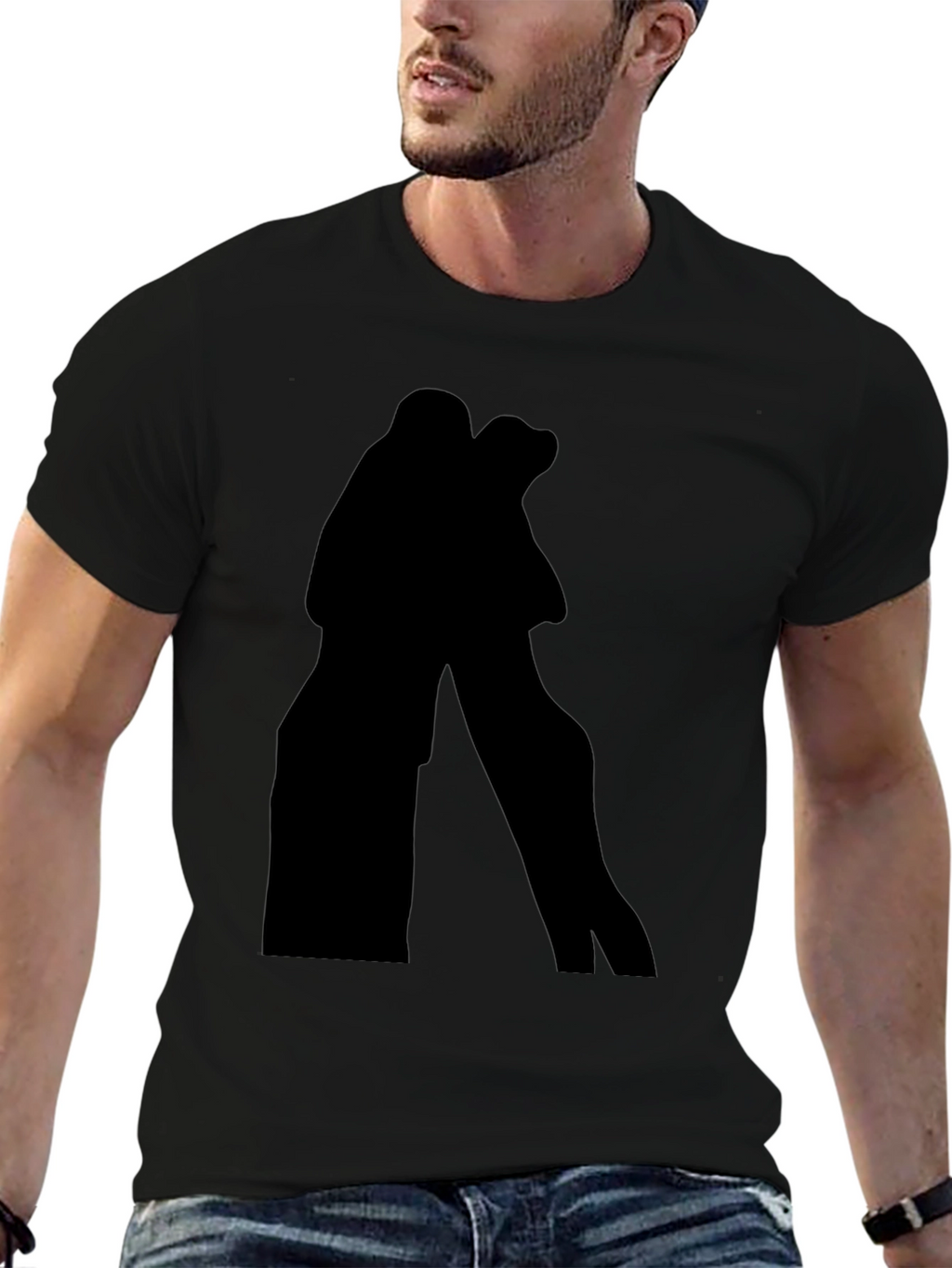 Silhouette Couple Black T-Shirt