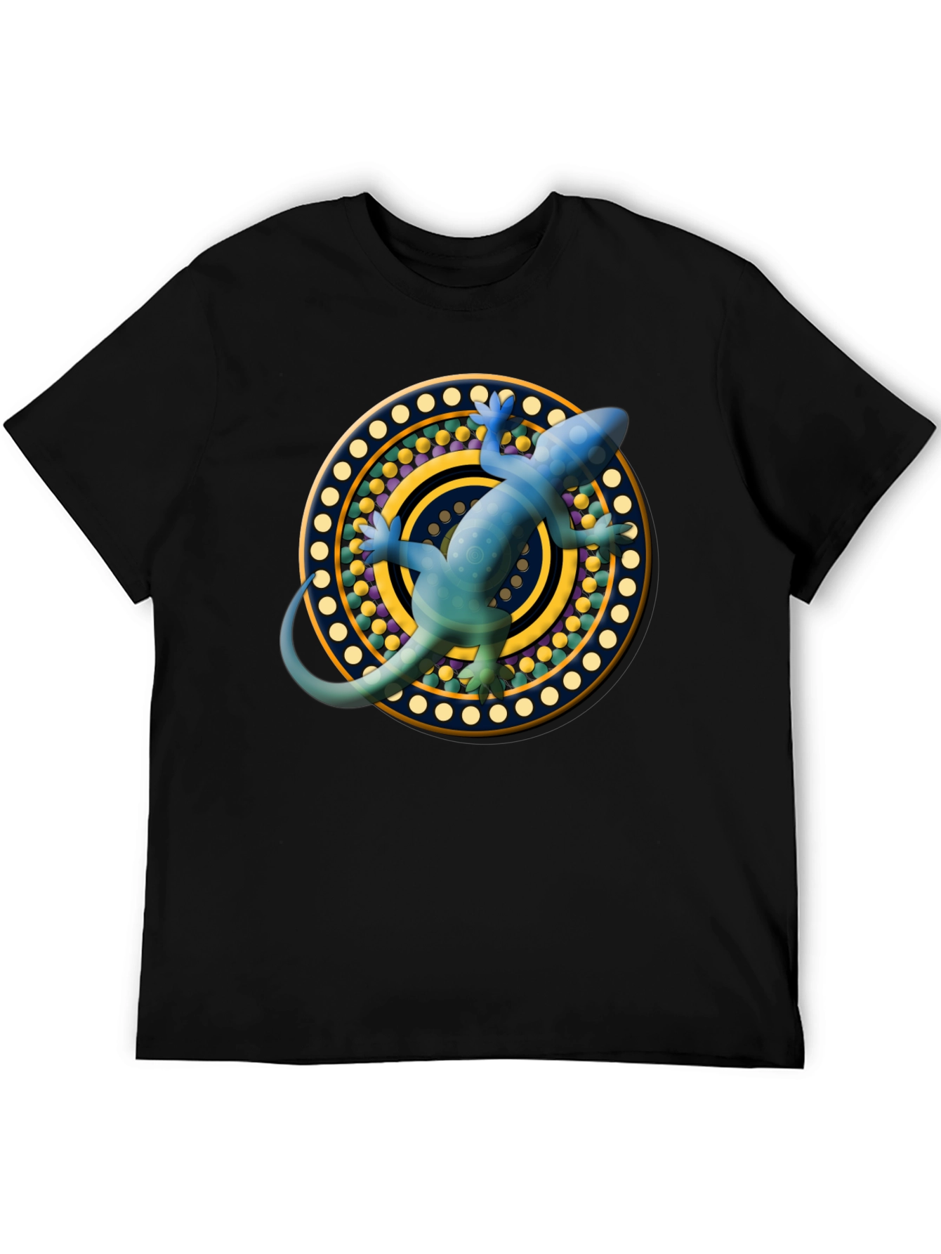 Lizard Mandala T-Shirt - Black