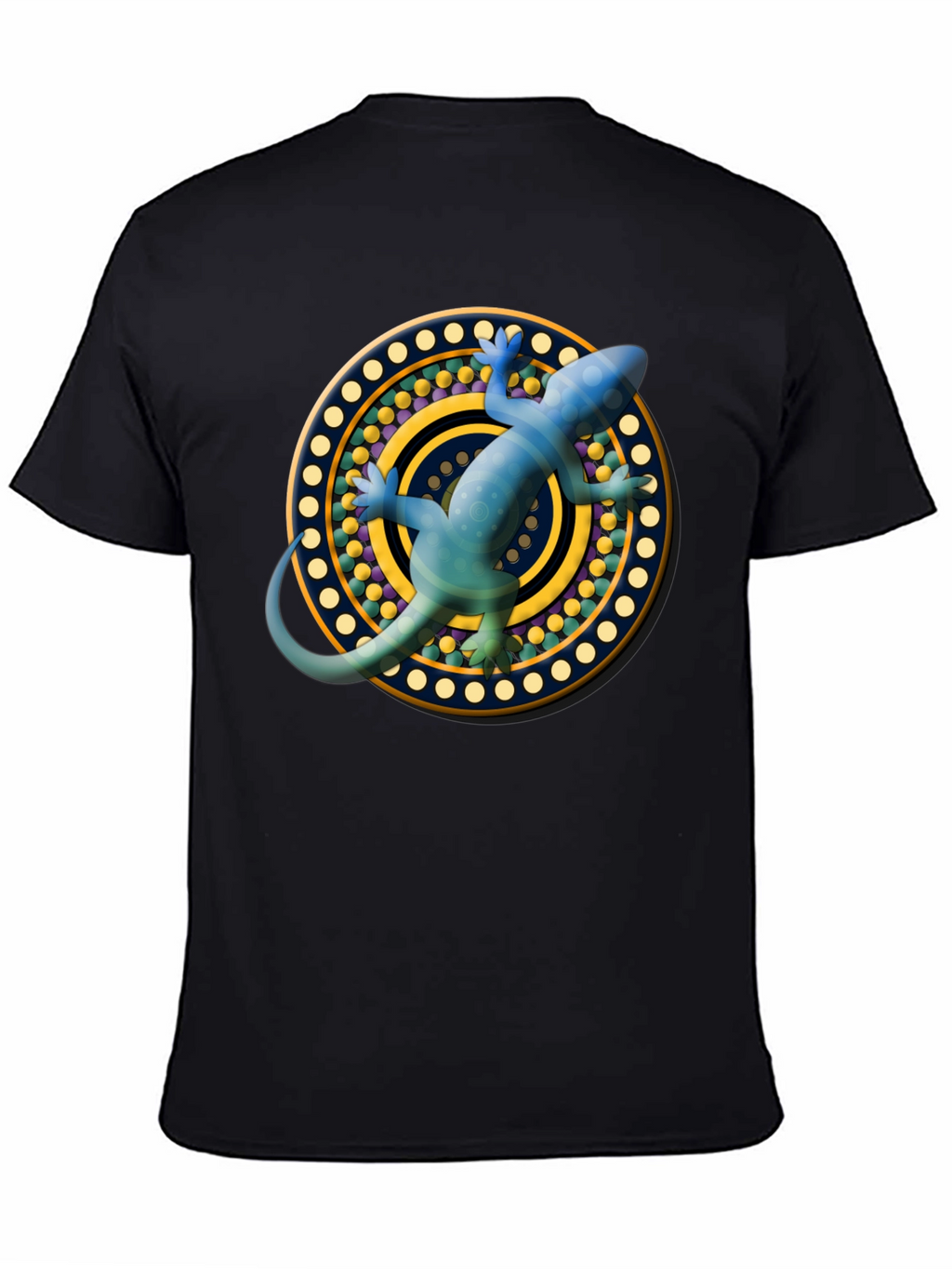 Lizard Mandala T-Shirt - Black