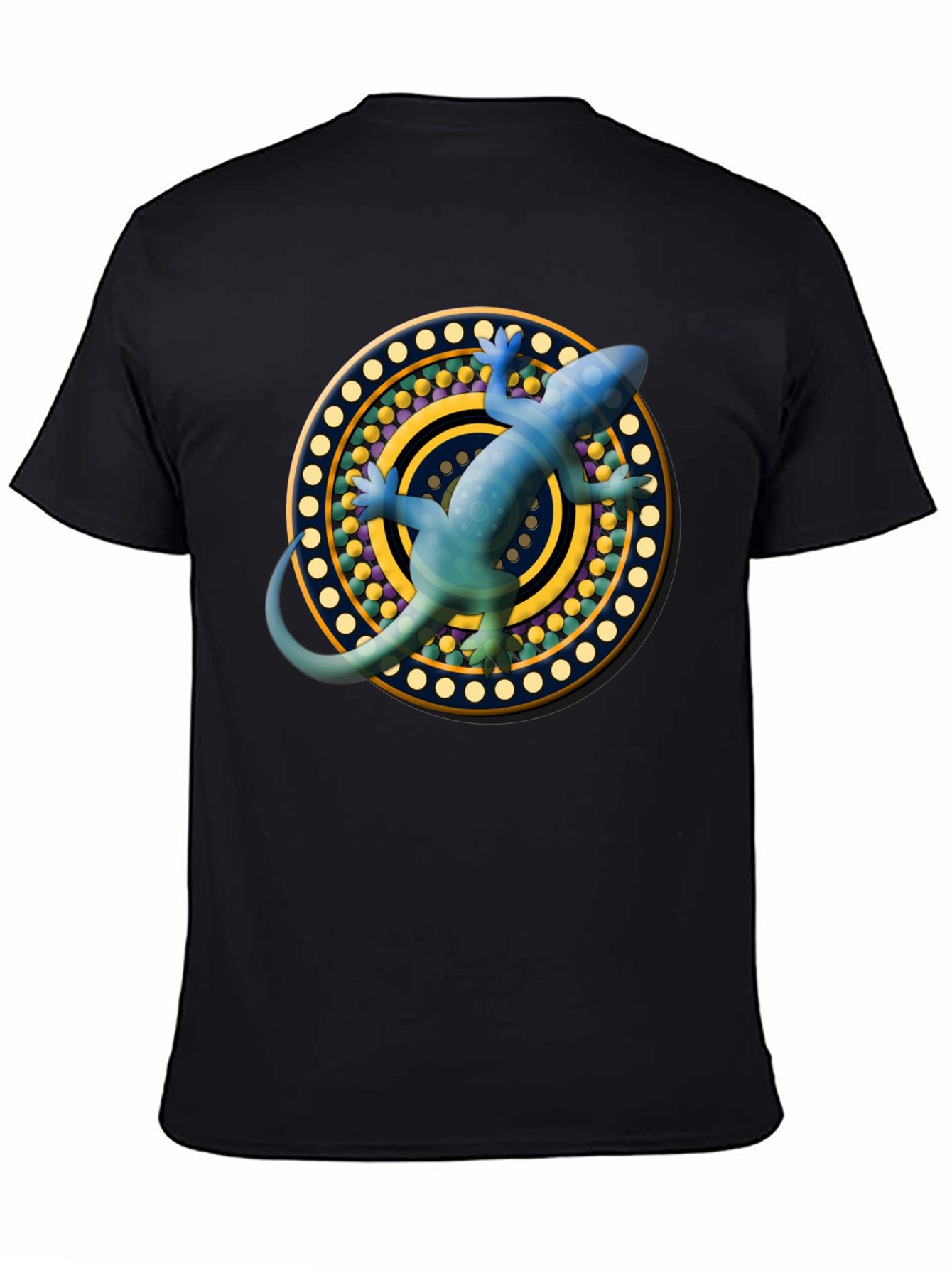 Lizard Mandala T-Shirt - Black