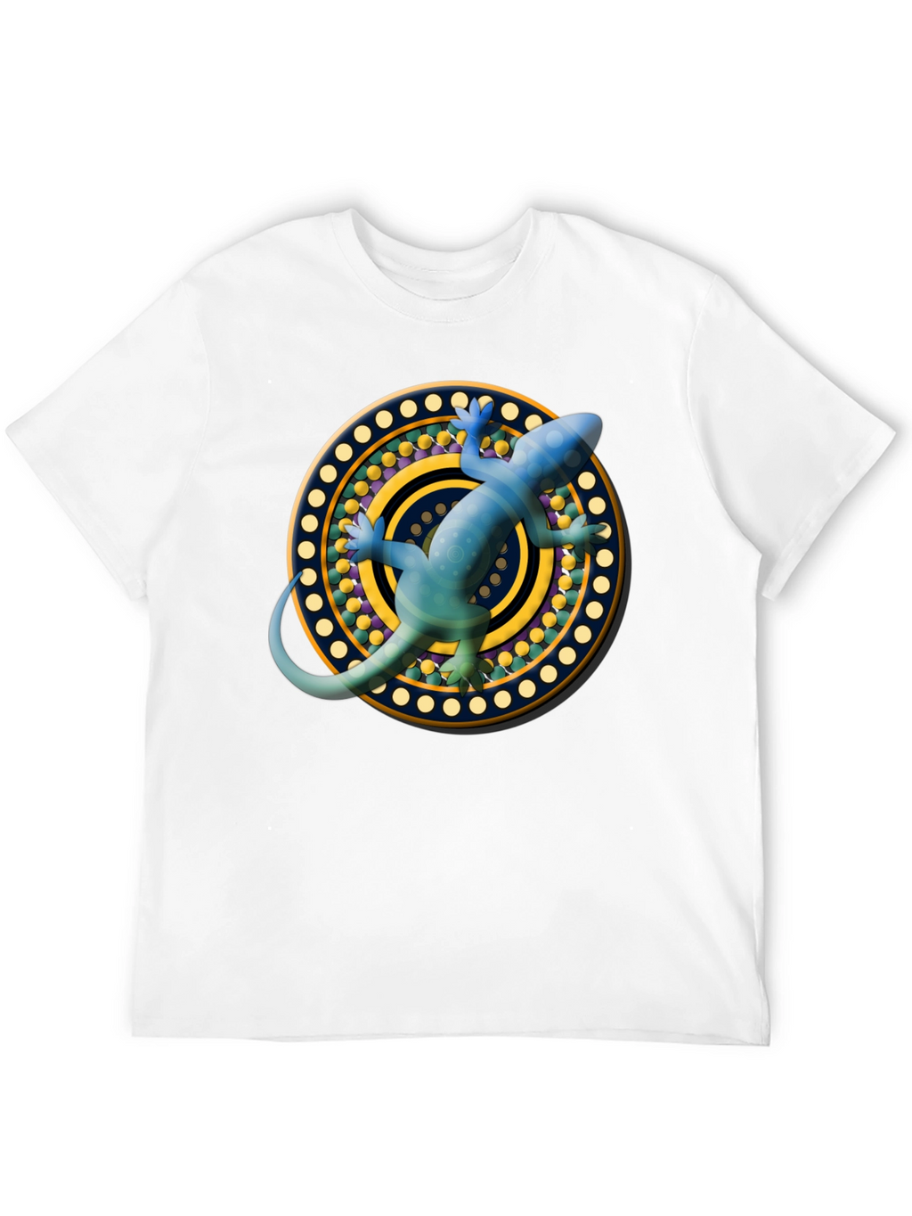 Lizard Mandala T-Shirt - Black