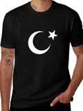 Crescent Moon & Star Black T-Shirt