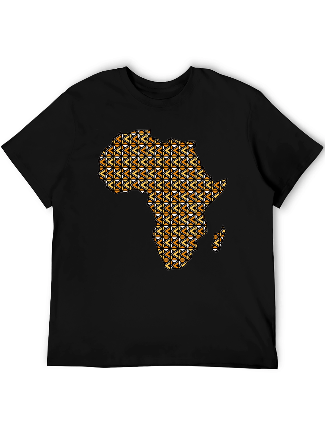 Africa Map Print Black T-Shirt