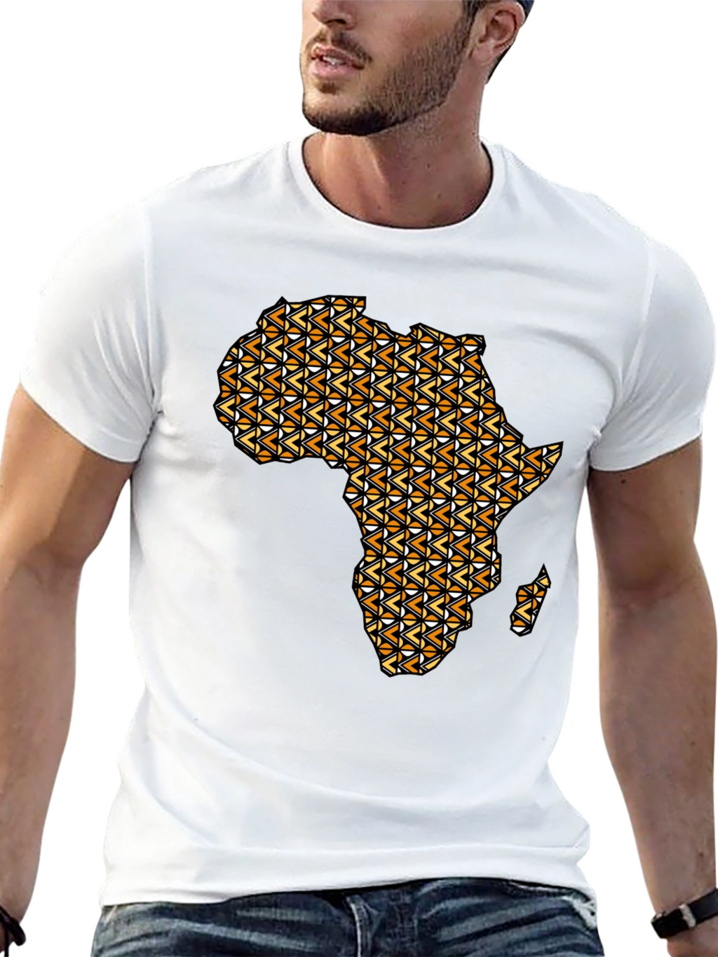 Africa Map Print Black T-Shirt