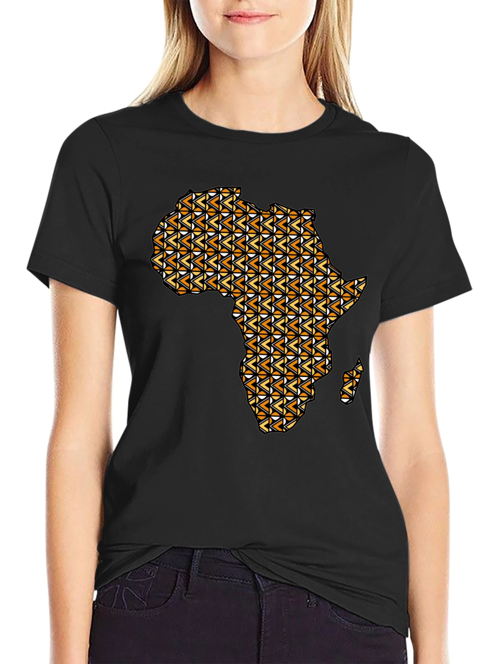 Africa Map Print Black T-Shirt