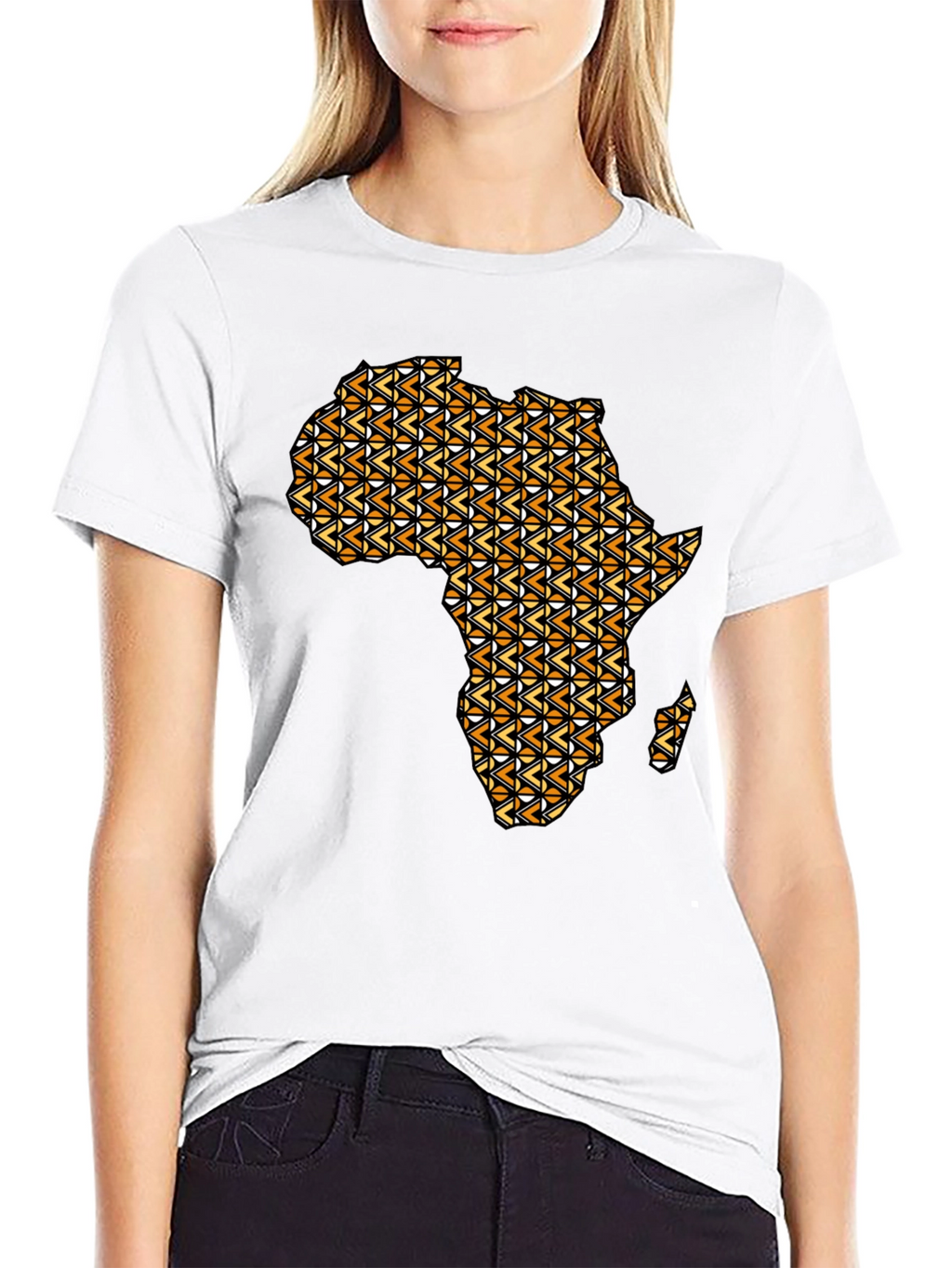Africa Map Print Black T-Shirt