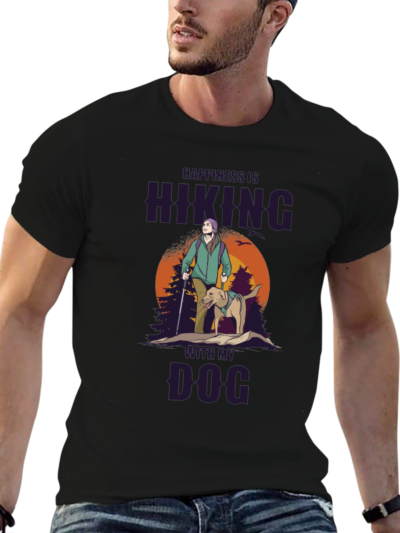 Hiking With Dog T-Shirt - Nature Adventure Tee