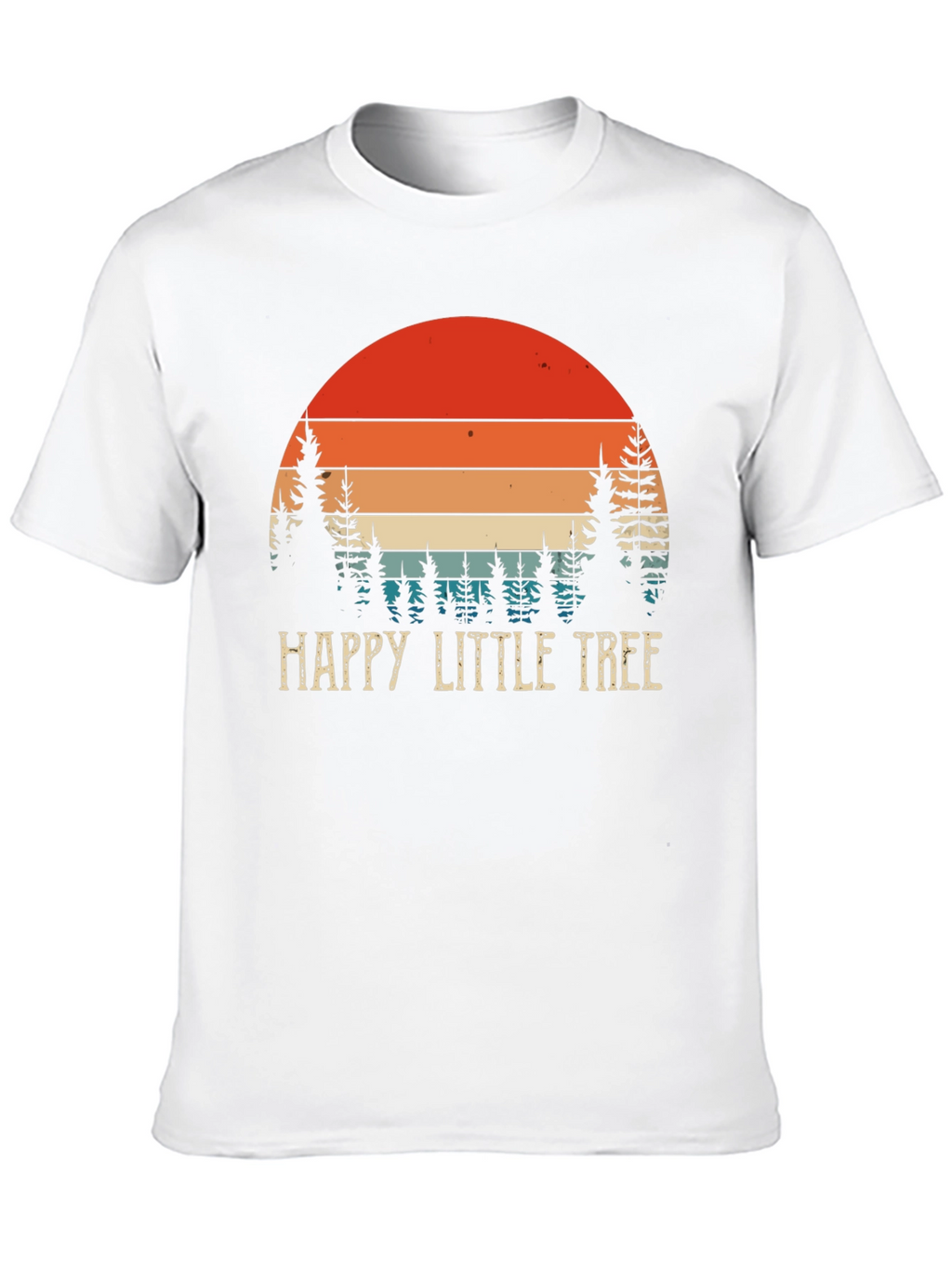 Happy Little Tree Graphic T-Shirt Retro Sunset