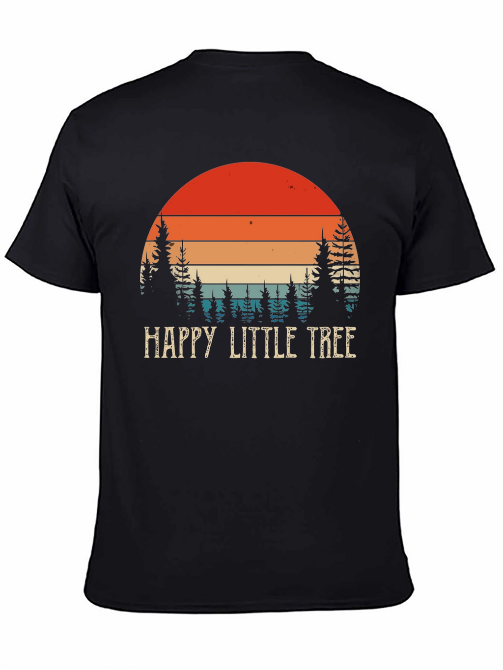 Happy Little Tree Graphic T-Shirt Retro Sunset