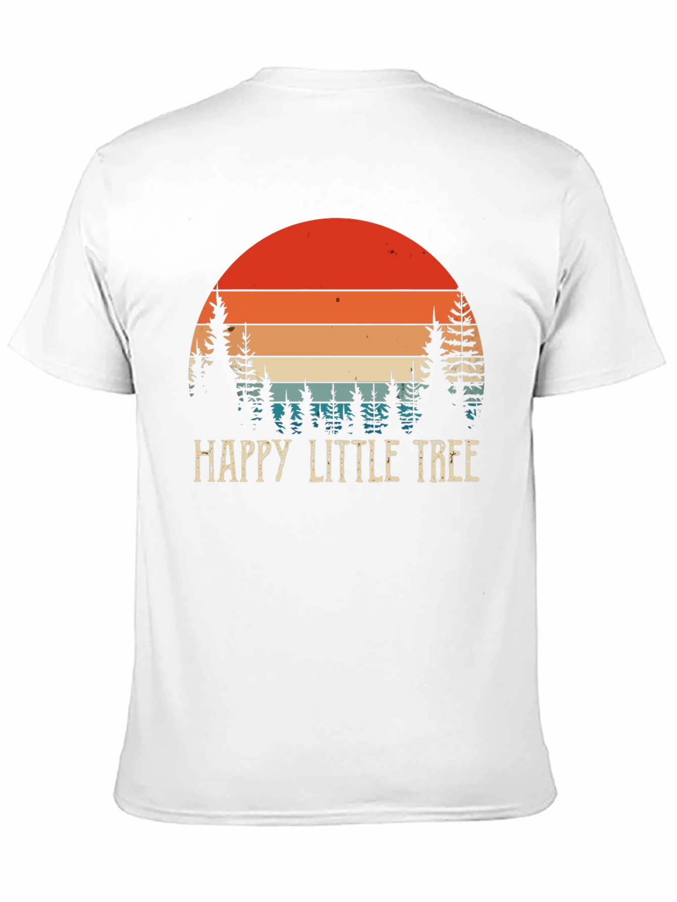 Happy Little Tree Graphic T-Shirt Retro Sunset