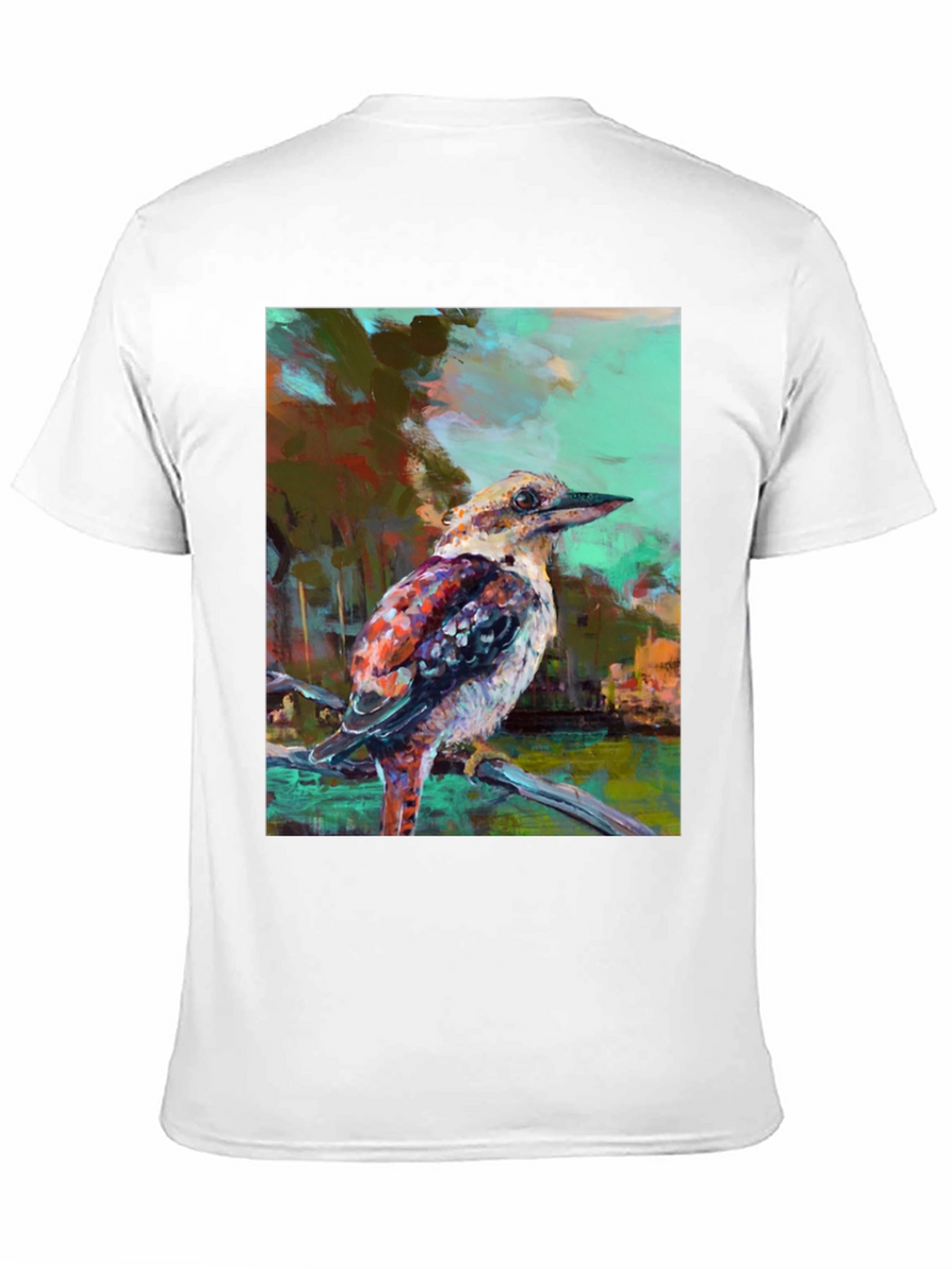 Kookaburra Art Print Black T-Shirt