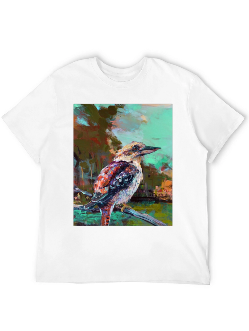 Kookaburra Art Print Black T-Shirt