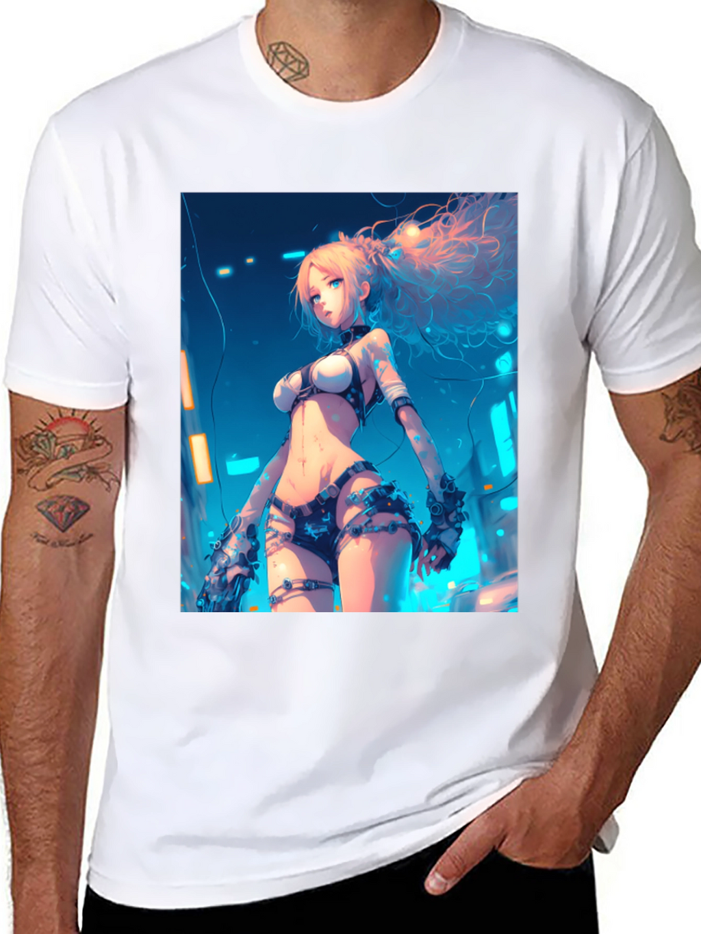 Anime Girl Graphic Black T-Shirt