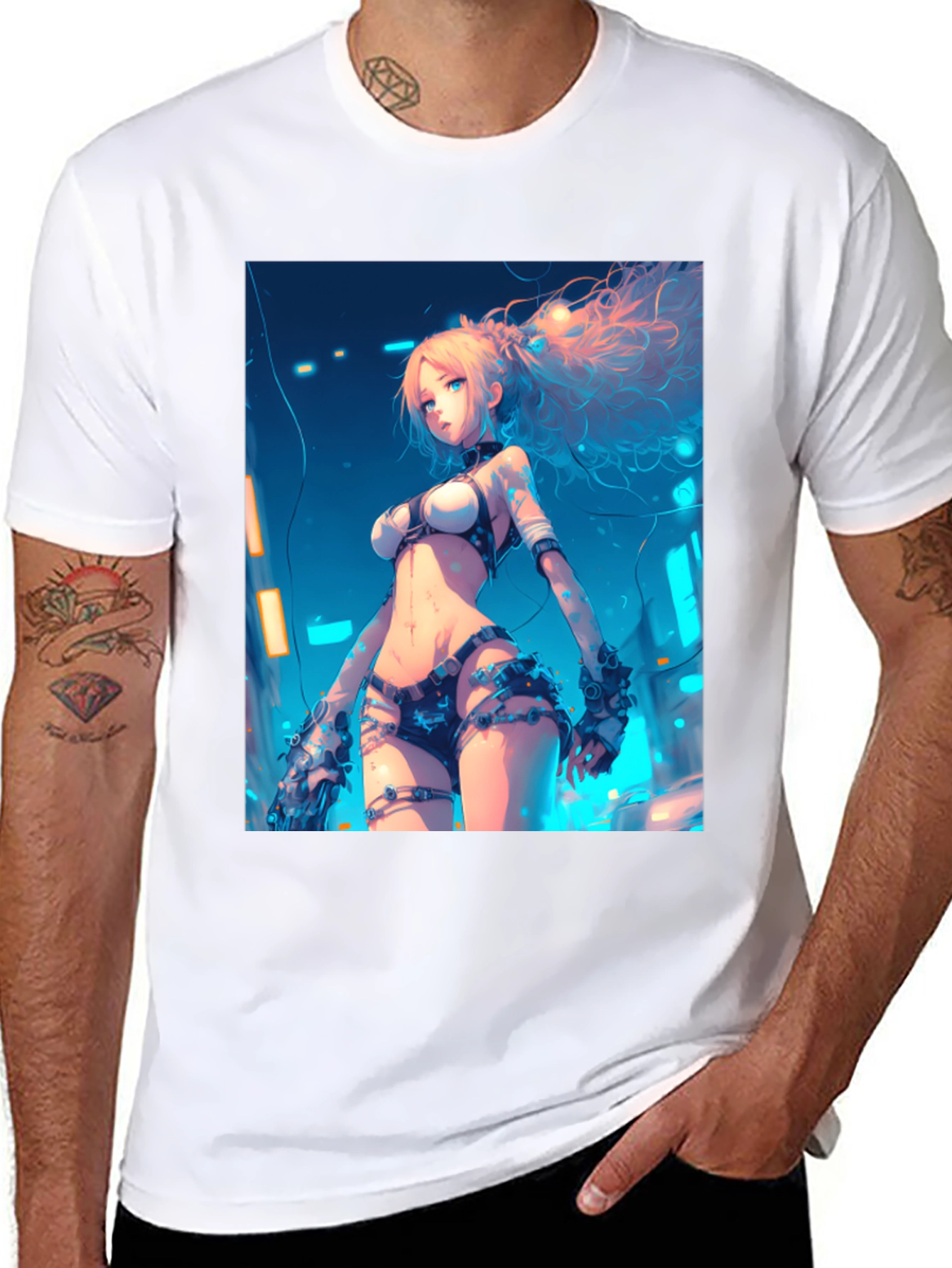 Anime Girl Graphic Black T-Shirt