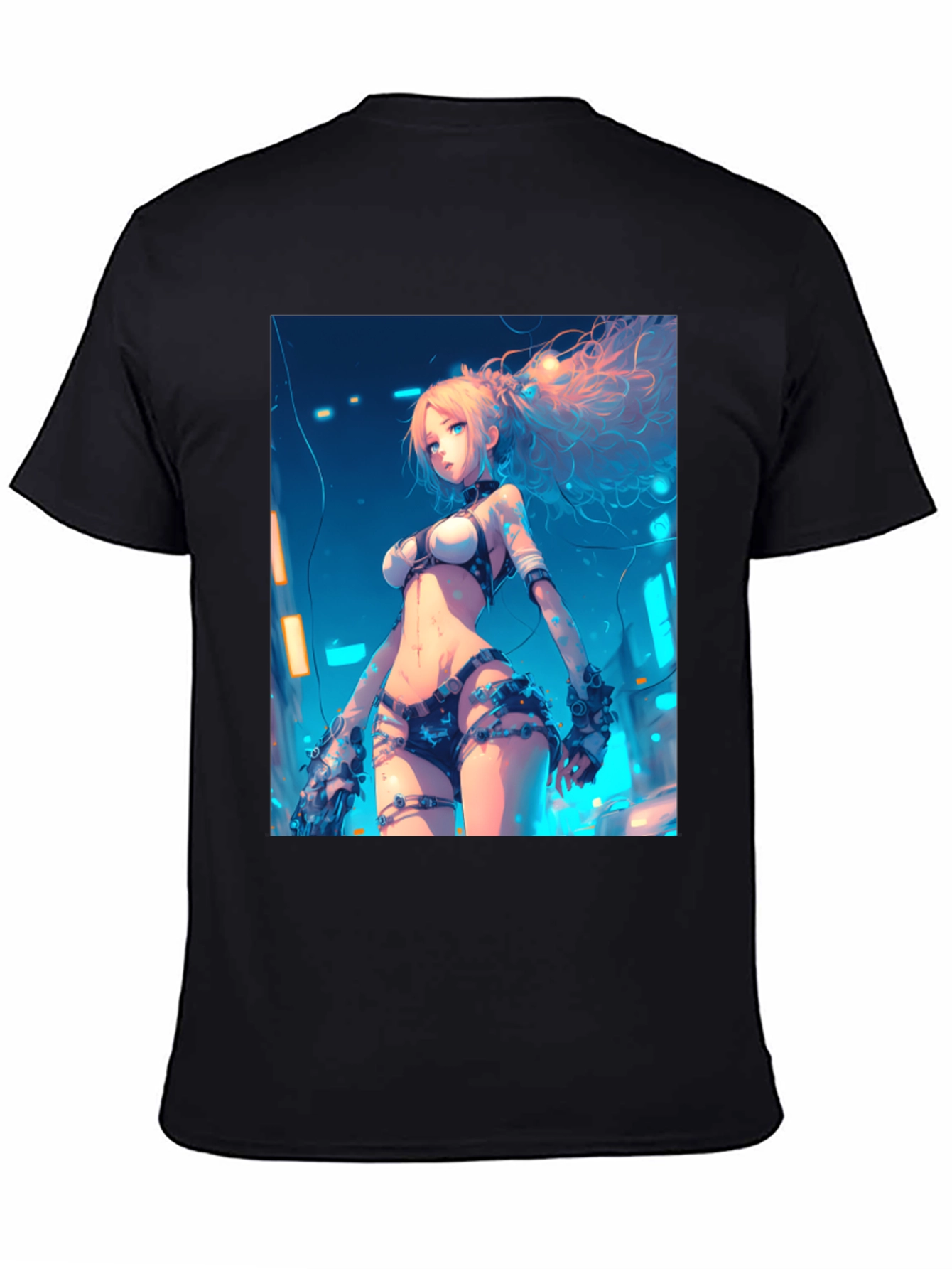 Anime Girl Graphic Black T-Shirt