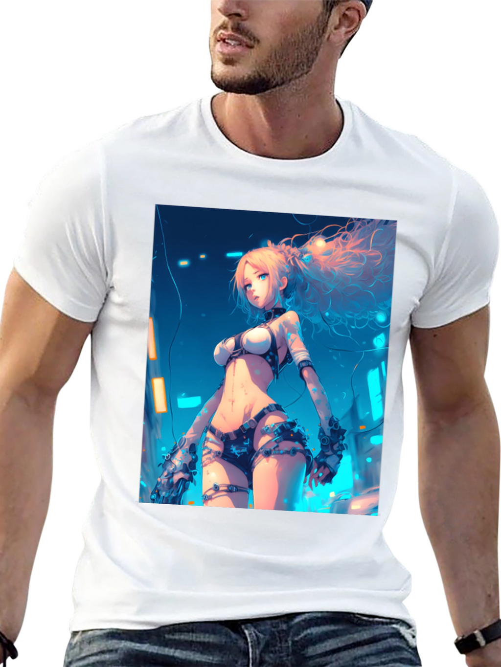 Anime Girl Graphic Black T-Shirt