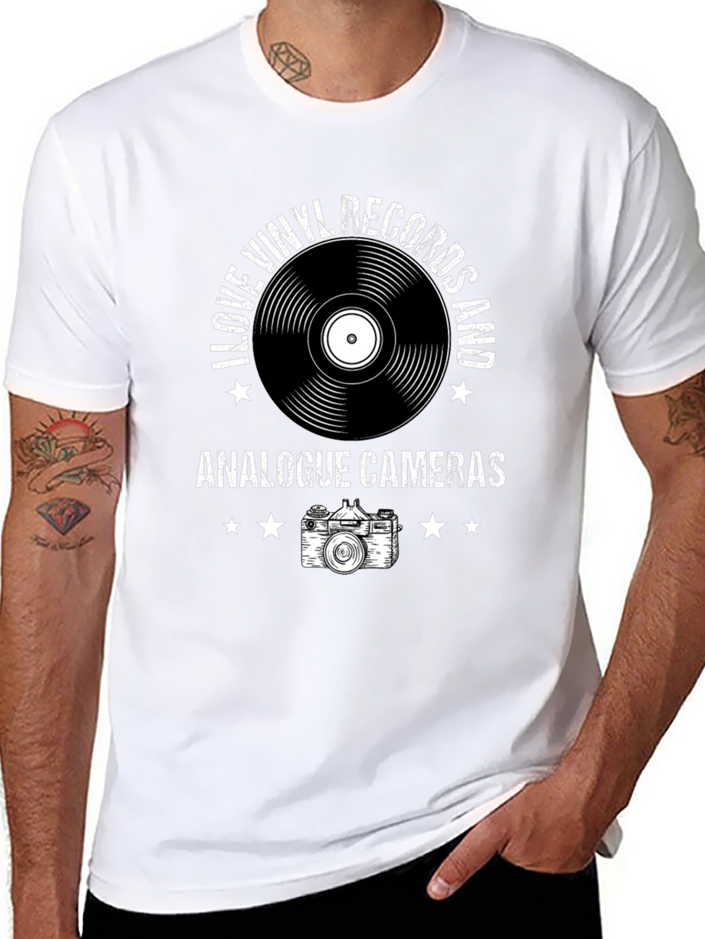 Vinyl & Camera T-Shirt - Music Photography Tee