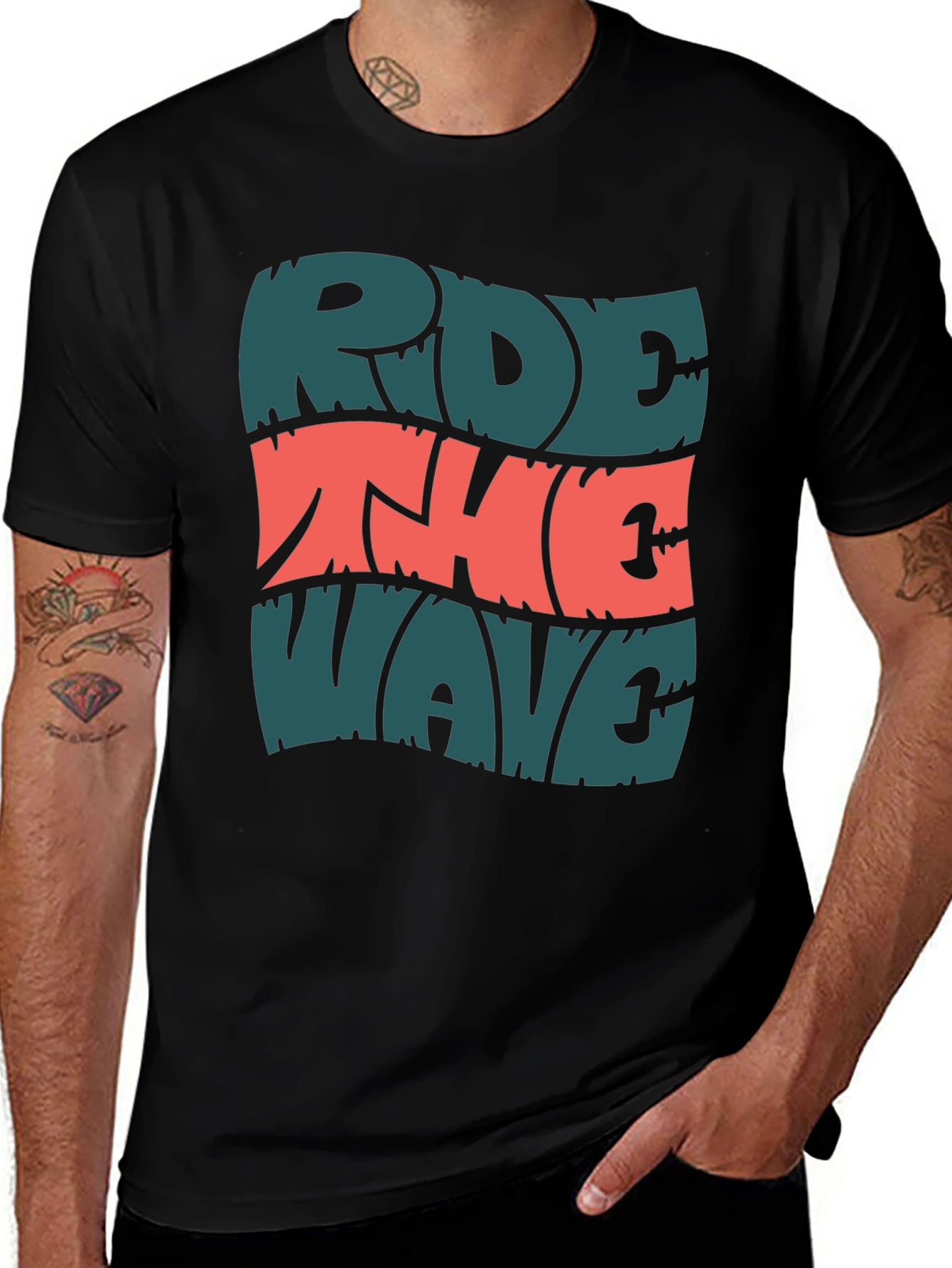 Ride the Wave Graphic Tee - Mens Short Sleeve T-Shirt