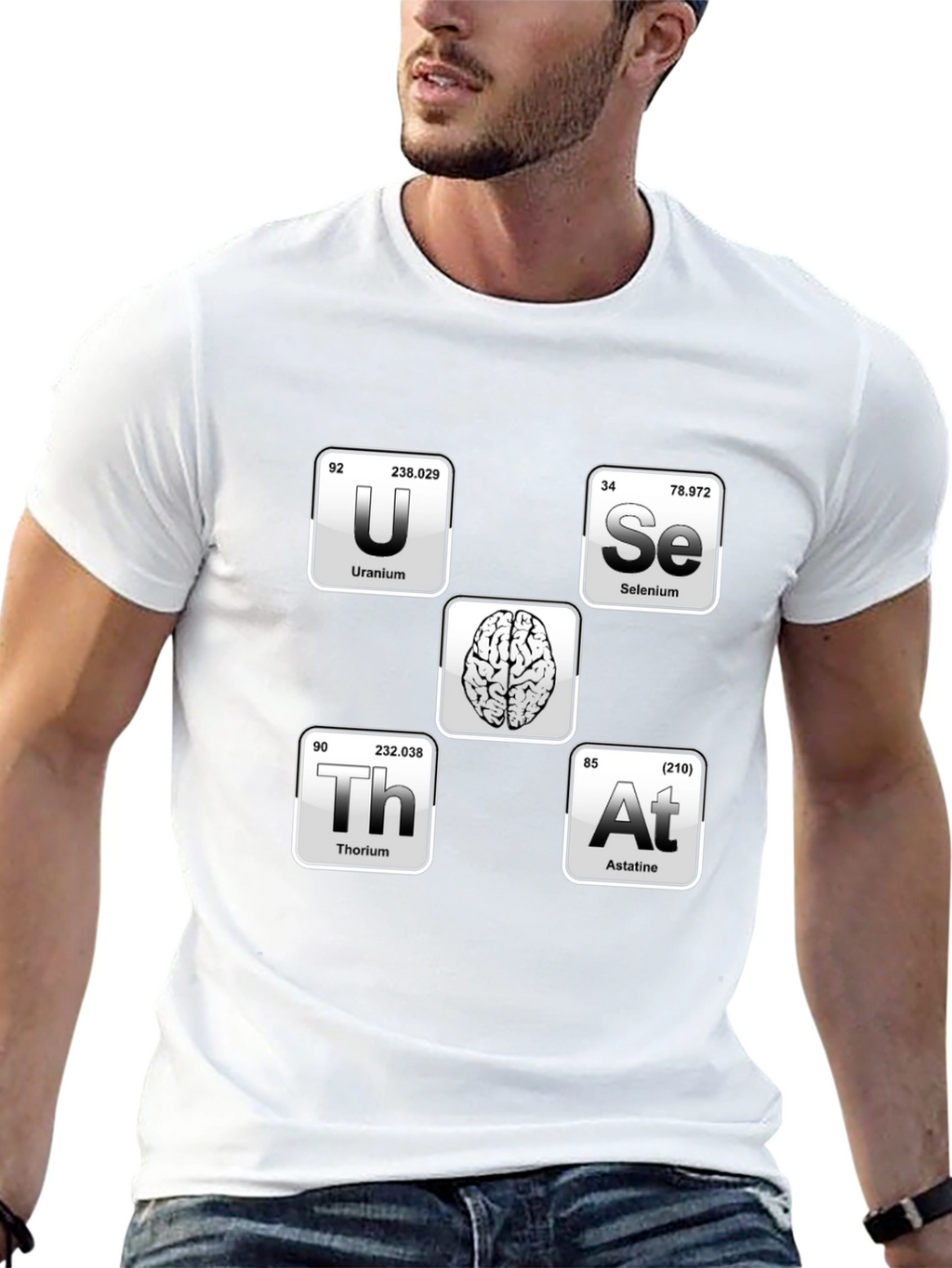 Uranium Selenium Thorium Astatine Brain Elements T-Shirt