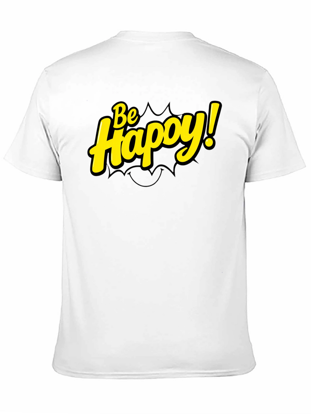 Be Happy! Black Graphic Tee
