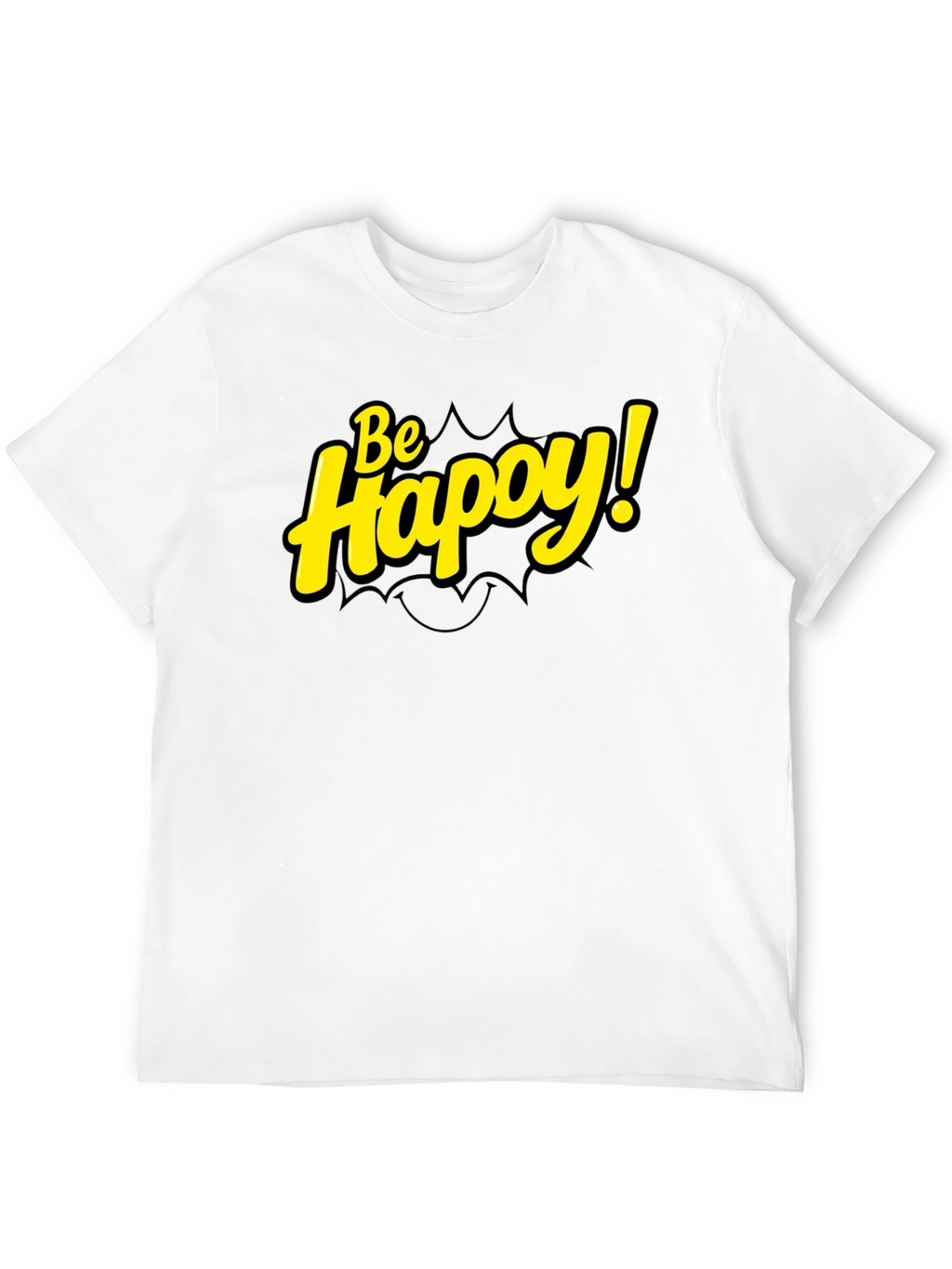 Be Happy! Black Graphic Tee