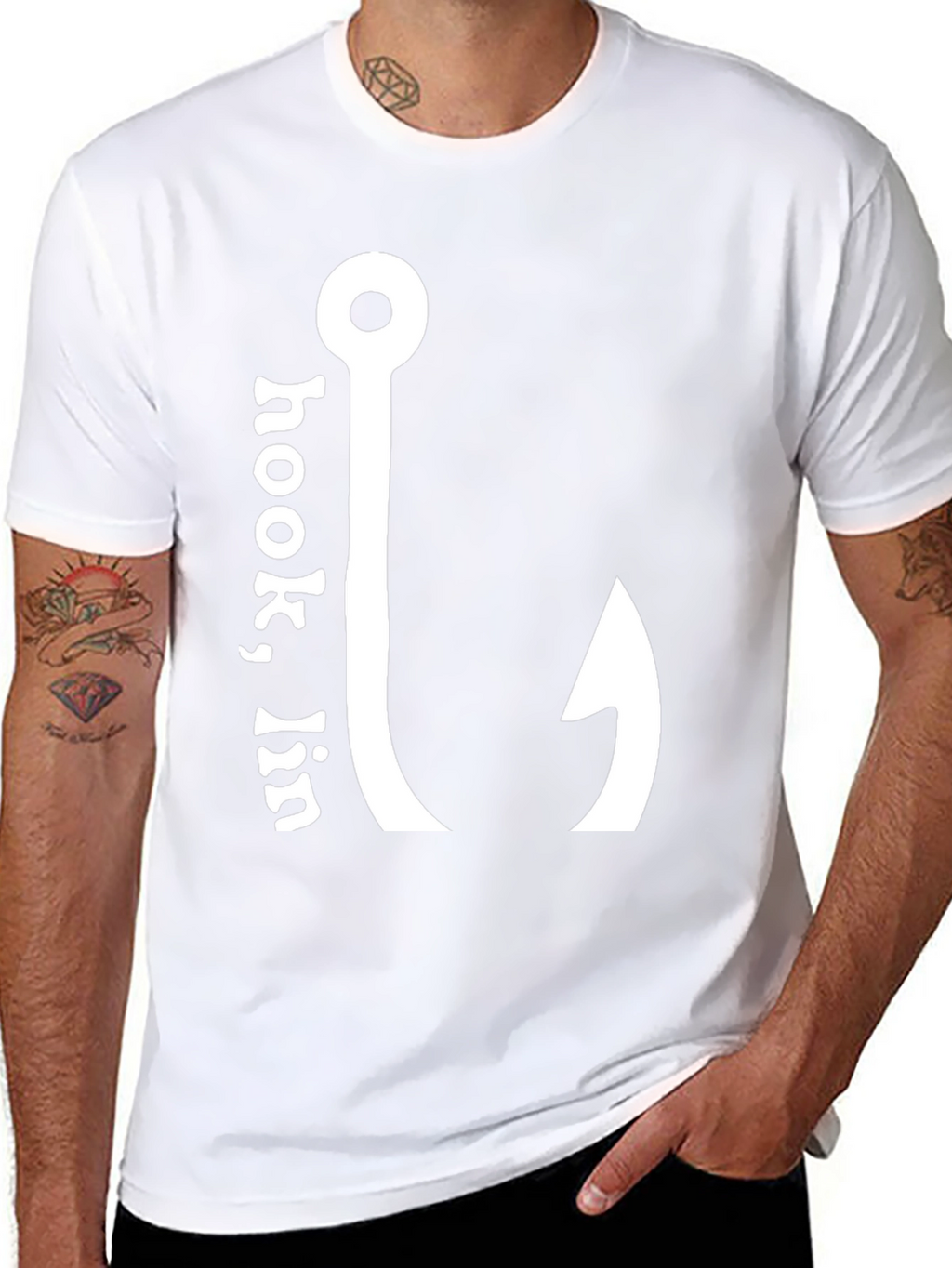 Hook Em In Fishing T-Shirt - Black