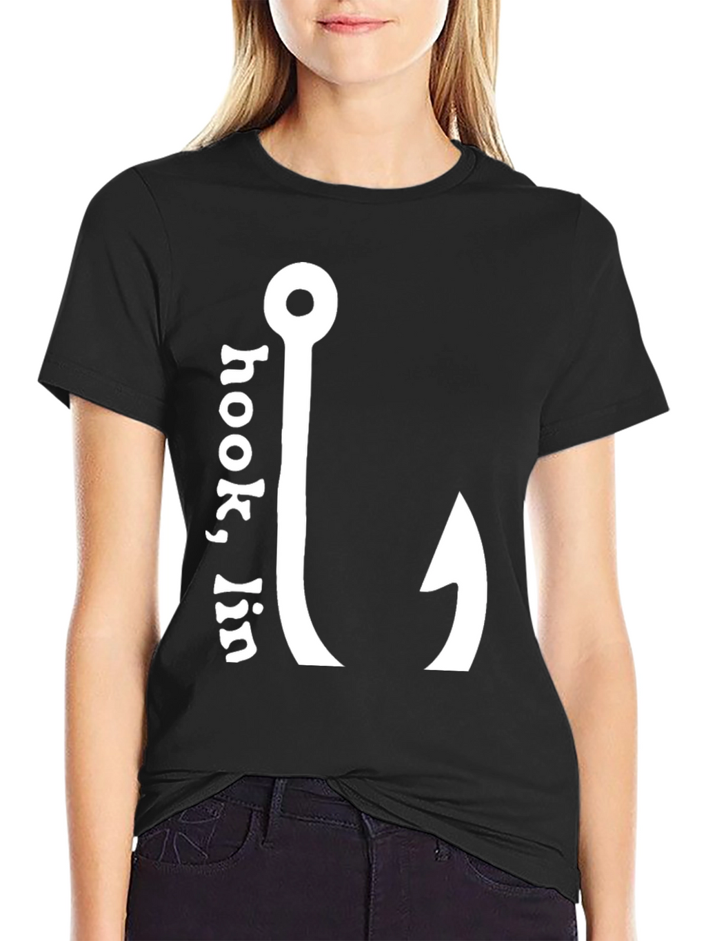 Hook Em In Fishing T-Shirt - Black