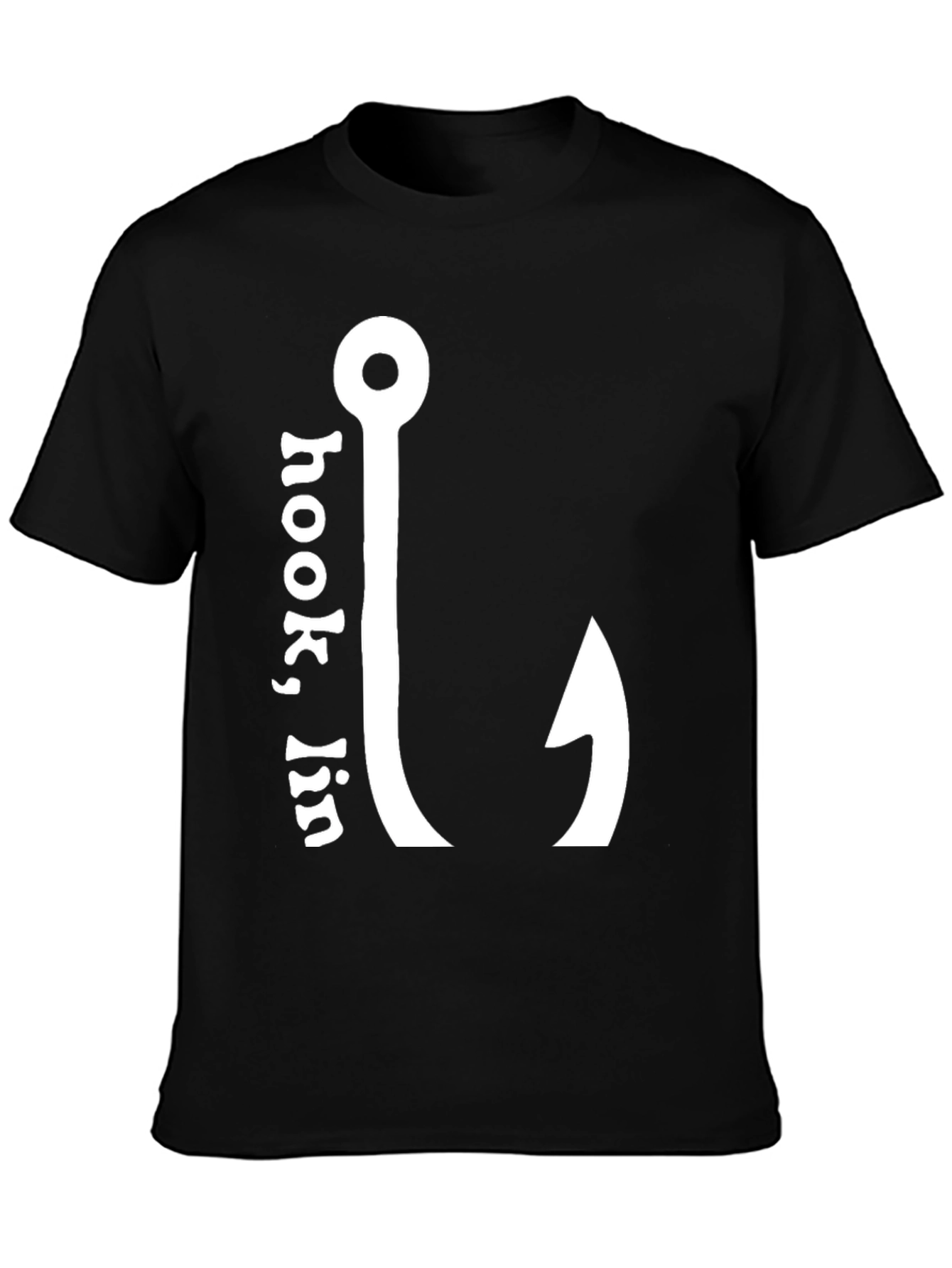 Hook Em In Fishing T-Shirt - Black