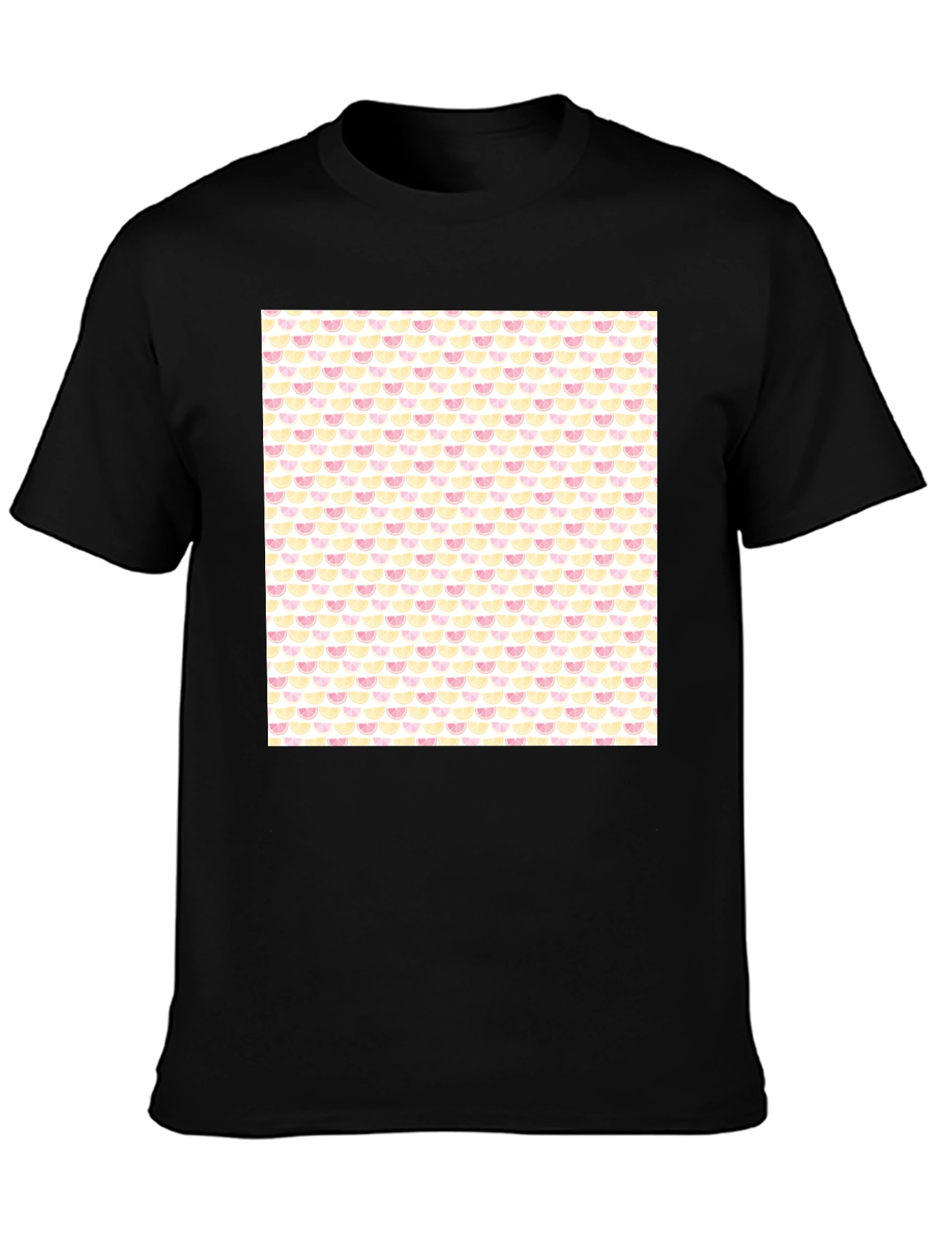 Trendy Fruit Print Black Tee