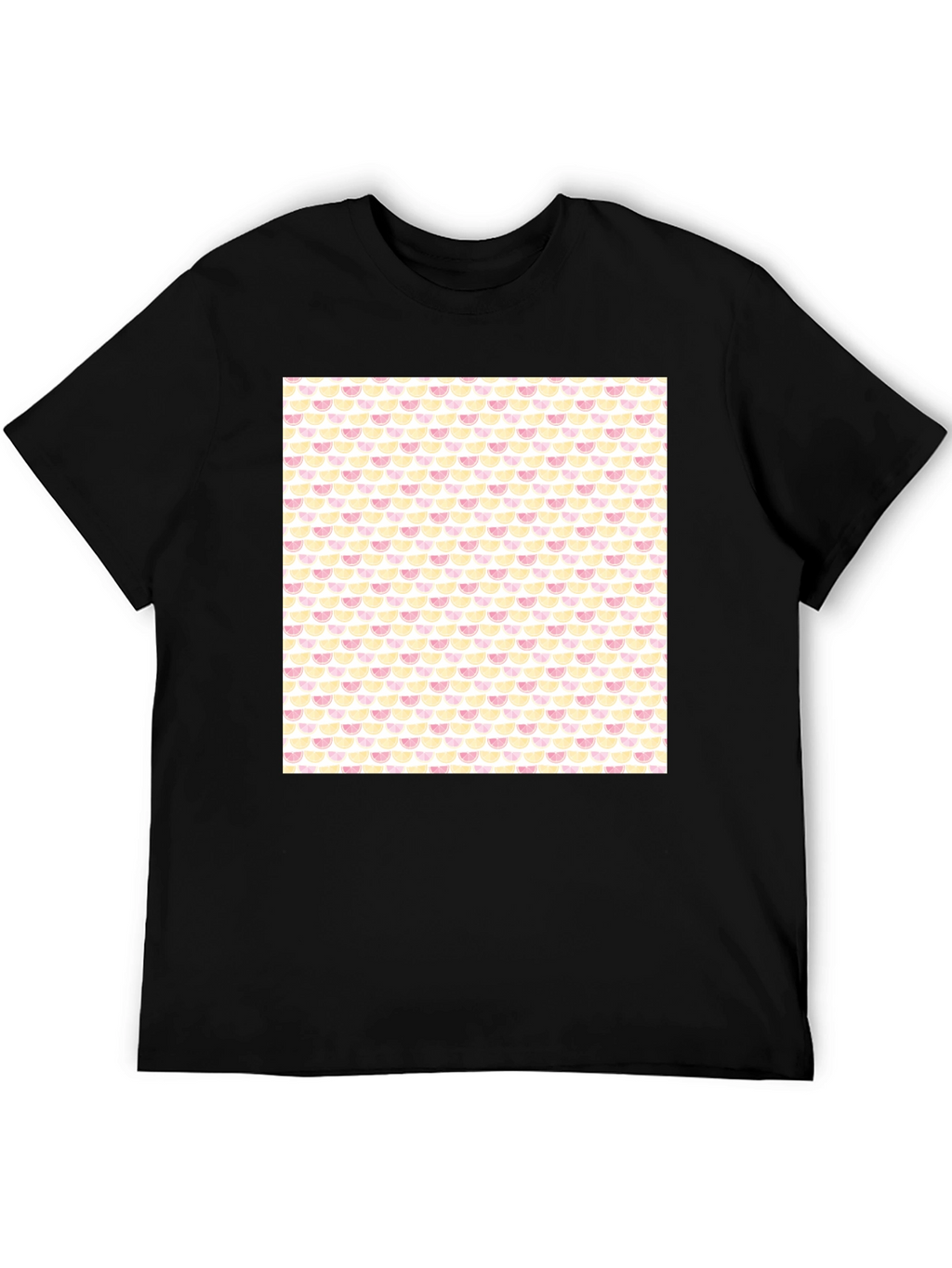 Trendy Fruit Print Black Tee